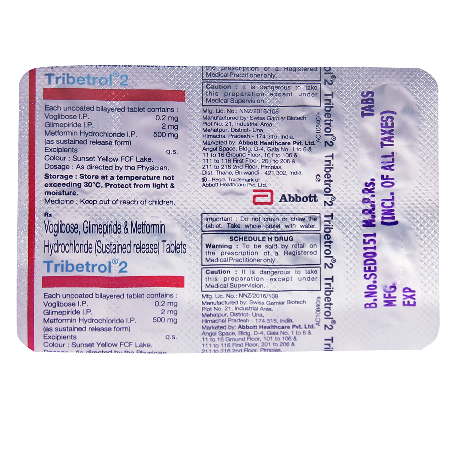 Tribetrol 2 Tablet 10's, Pack of 10 TABLETS Tribetrol 2 Tablet 10's, Pack of 10 TABLETS