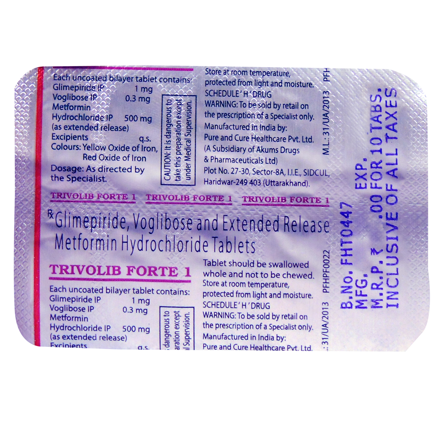 Trivolib Forte 1 Tablet 10's, Pack of 10 TABLETS Trivolib Forte 1 Tablet 10's, Pack of 10 TABLETS