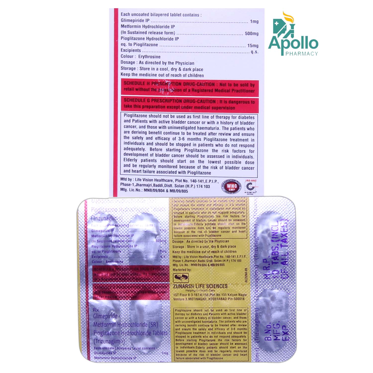 Trizunaglim-1 Tablet 10's, Pack of 10 TABLETS Trizunaglim-1 Tablet 10's, Pack of 10 TABLETS