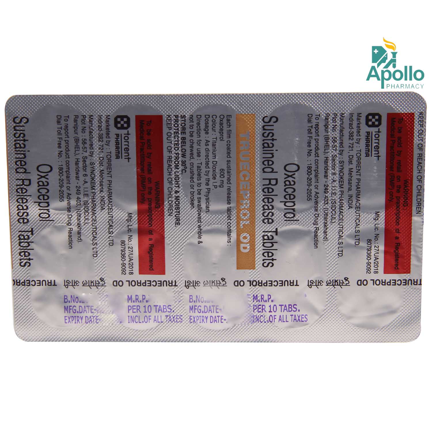 Trueceprol OD 600 Tablet 10's, Pack of 10 TABLETS Trueceprol OD 600 Tablet 10's, Pack of 10 TABLETS