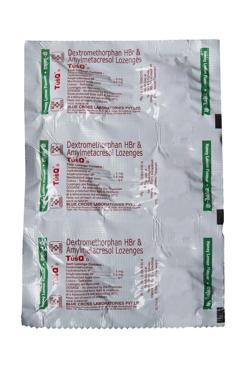 Tus Q (Honey+Lemon) Cough Longenges 6's, Pack of 6 TABLETS Tus Q (Honey+Lemon) Cough Longenges 6's, Pack of 6 TABLETS