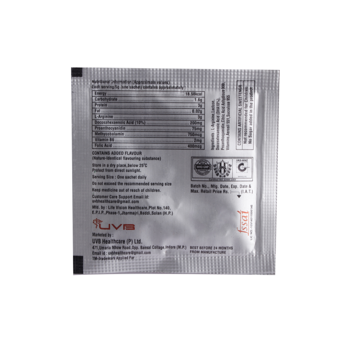 Uvargin 5Gm Orange Flavour S/F Granules, Pack of 1 Uvargin 5Gm Orange Flavour S/F Granules, Pack of 1