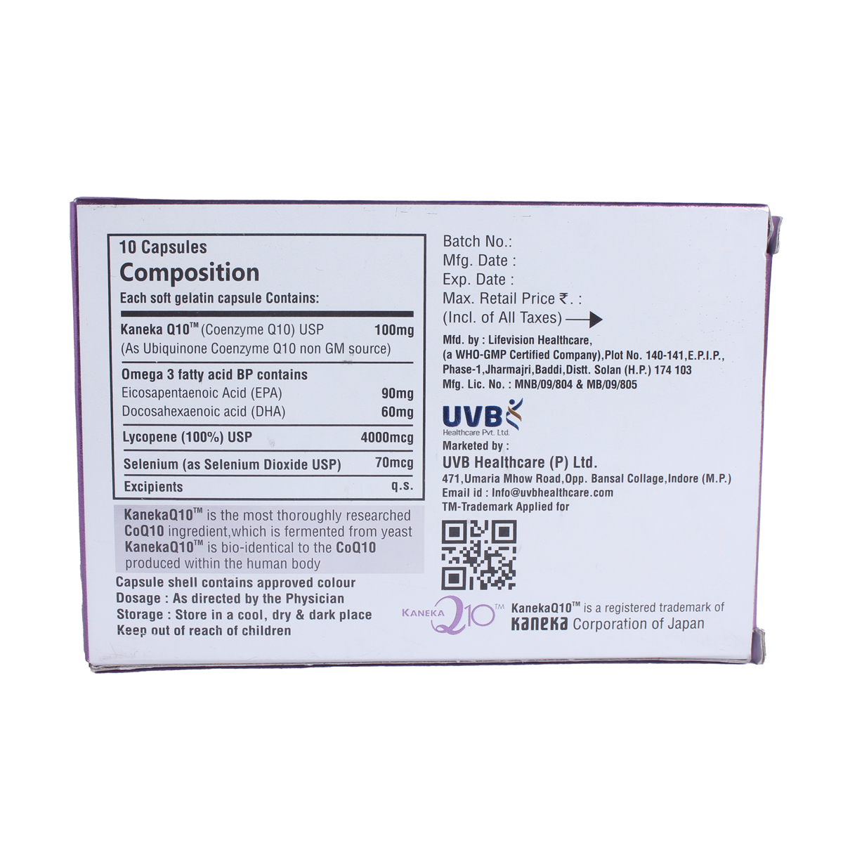 UV-Q10 Tablet 10's, Pack of 10 TABLETS UV-Q10 Tablet 10's, Pack of 10 TABLETS