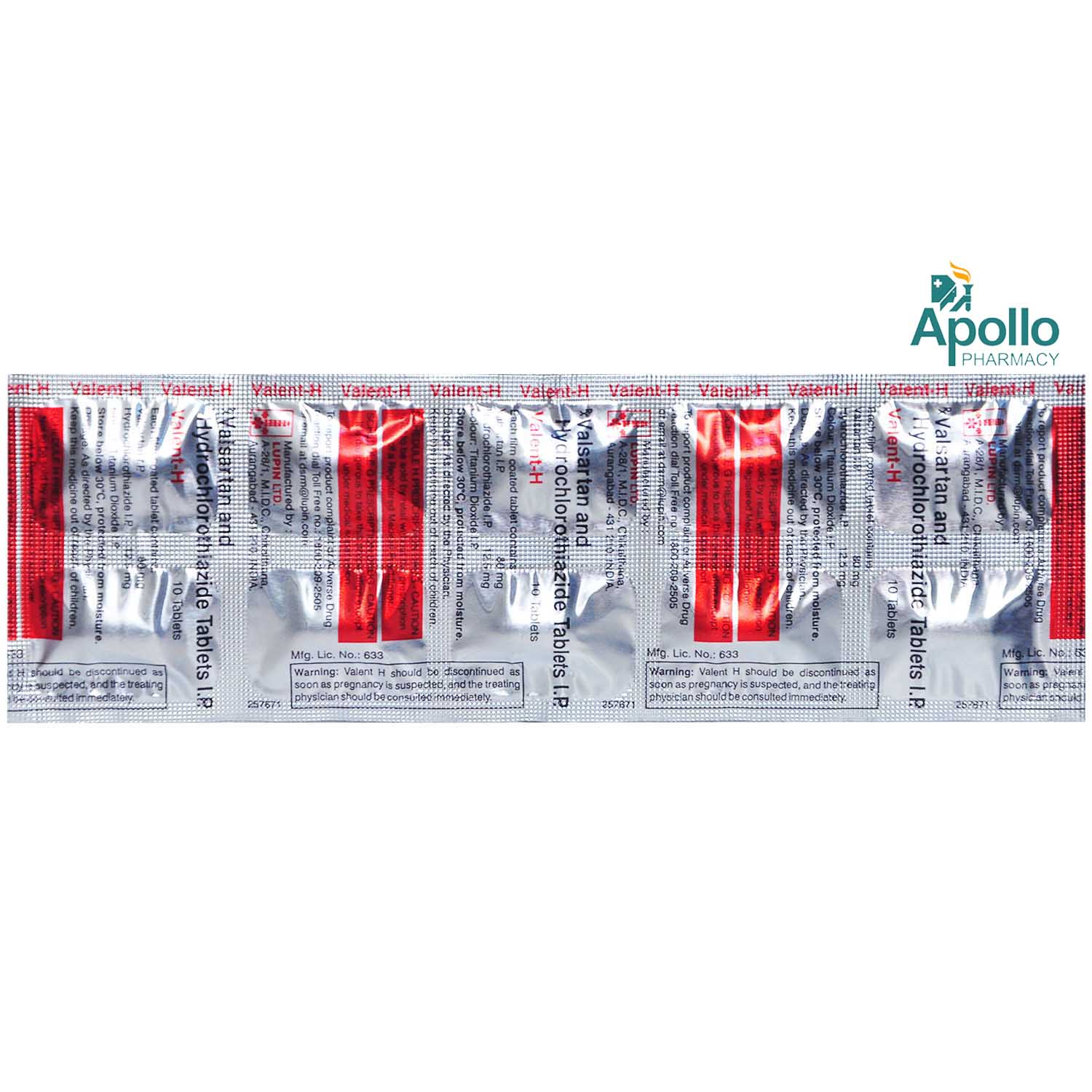 Valent H 80 mg Tablet 10's, Pack of 10 Valent H 80 mg Tablet 10's, Pack of 10