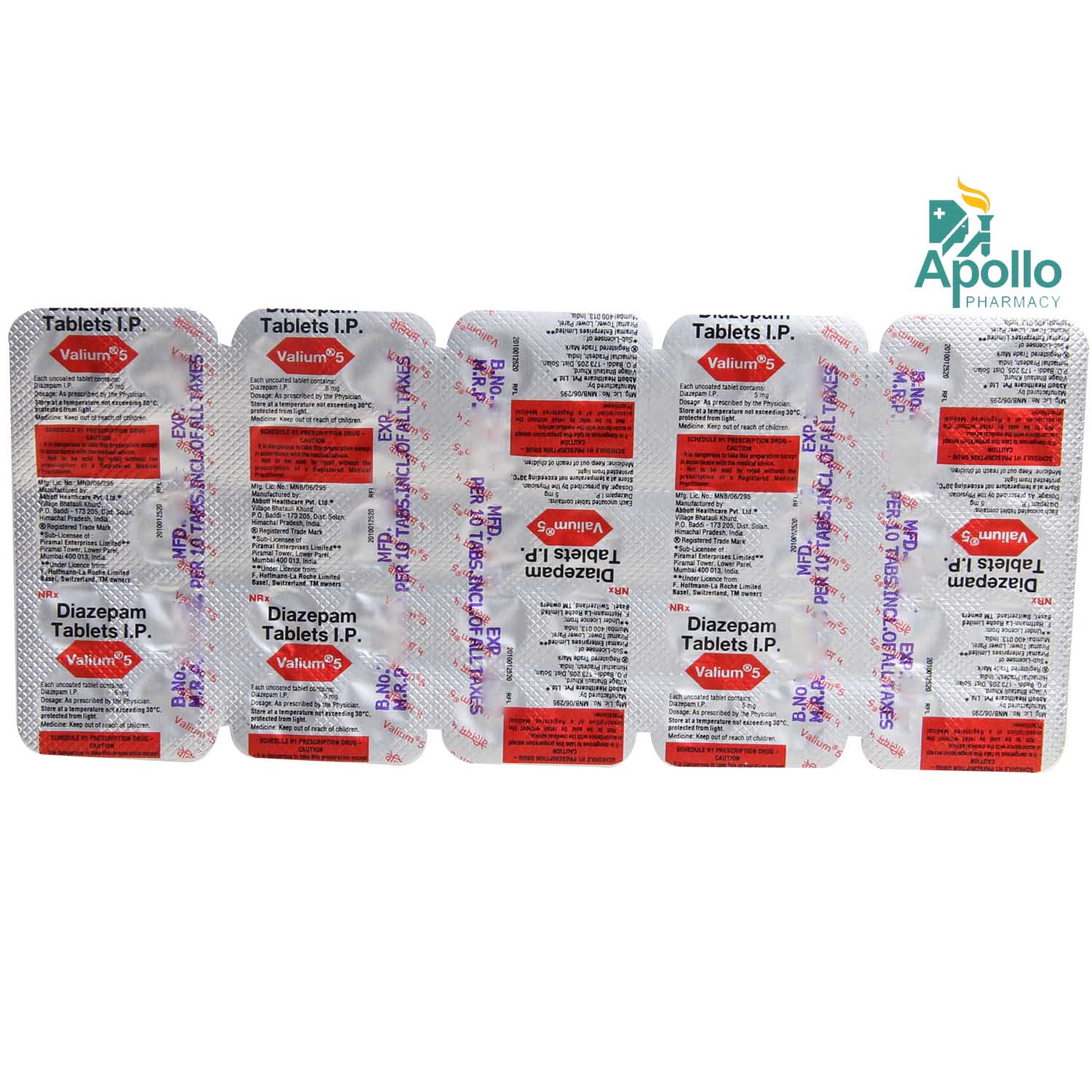 Valium 5 Tablet 10's, Pack of 10 TABLETS Valium 5 Tablet 10's, Pack of 10 TABLETS