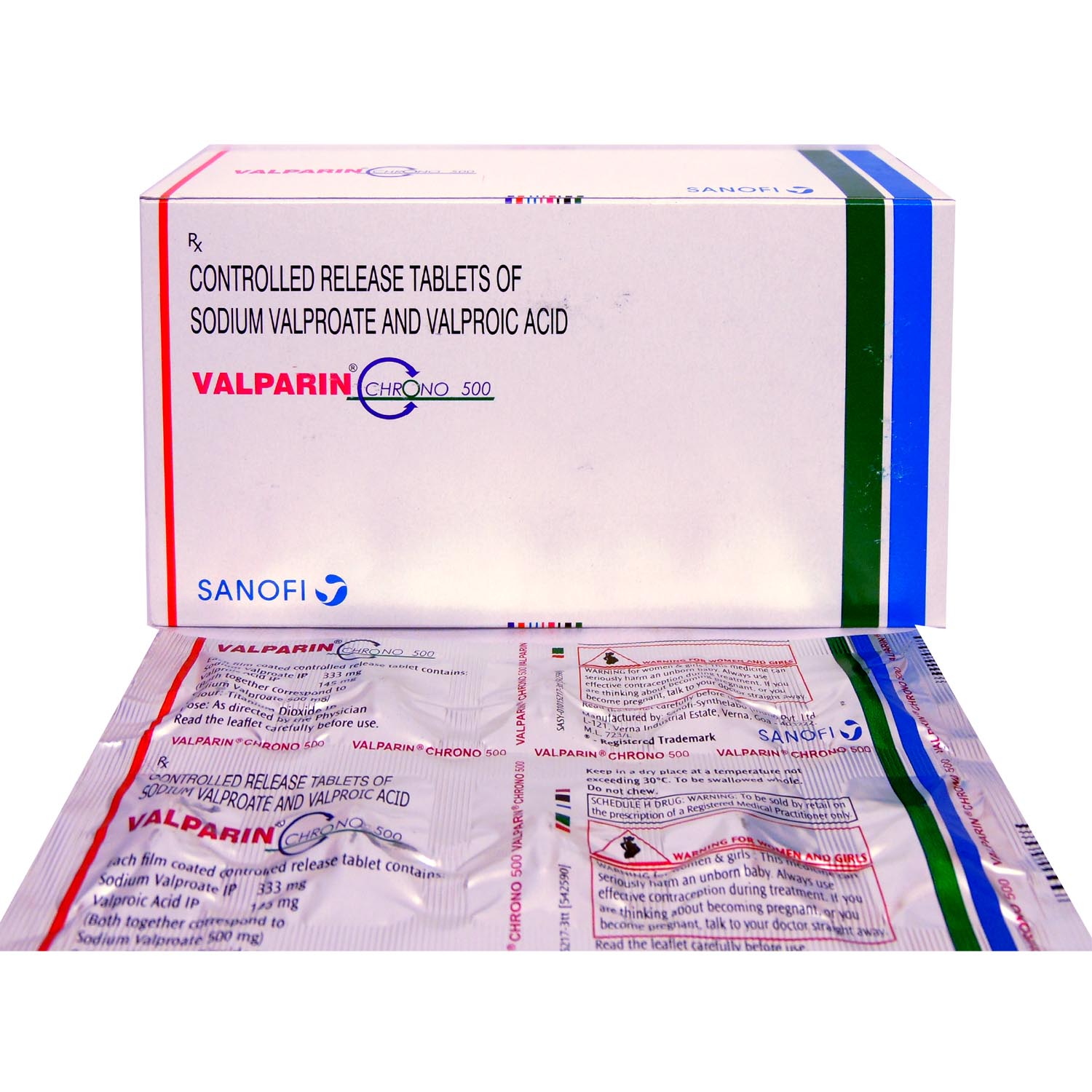 Valparin Chrono 500 Tablet 10's, Pack of 10 TABLETS Valparin Chrono 500 Tablet 10's, Pack of 10 TABLETS