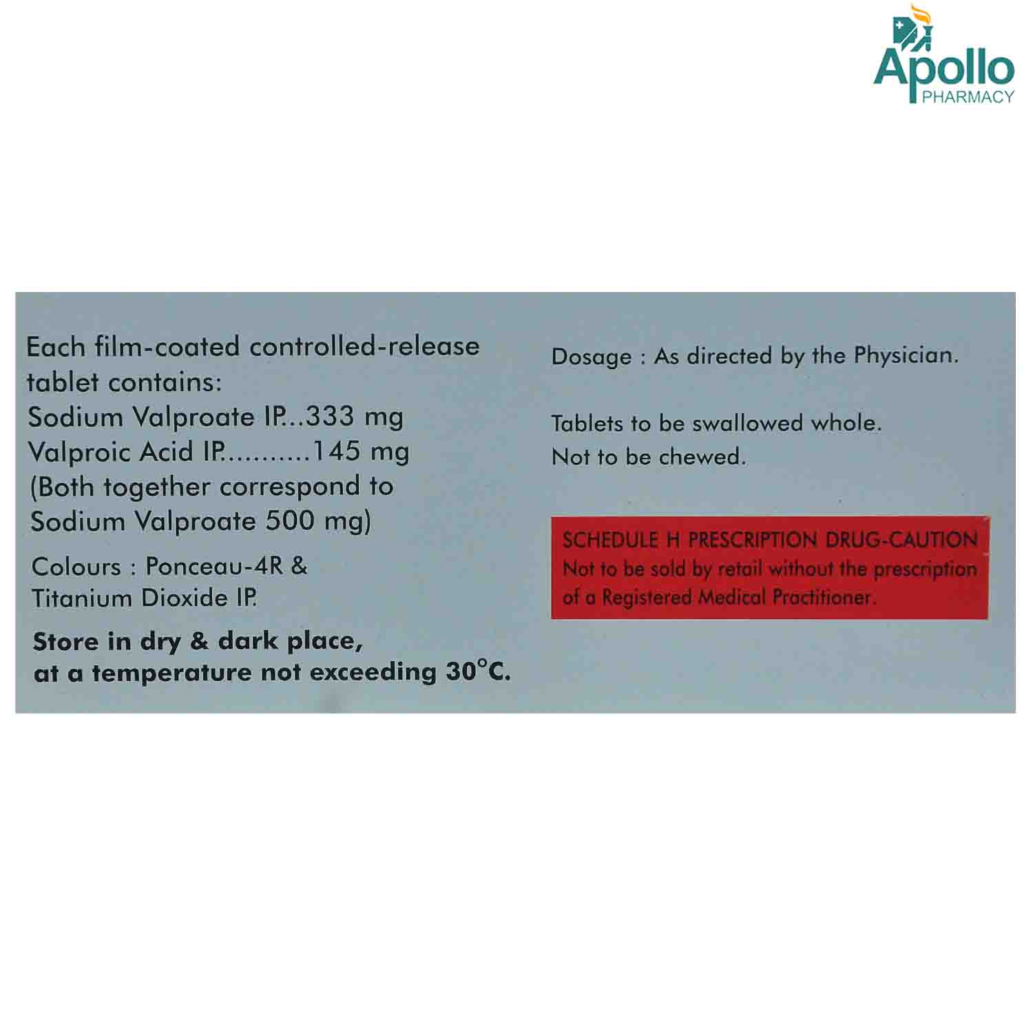 Valprid CR 500 Tablet 10's, Pack of 10 TABLET CRS Valprid CR 500 Tablet 10's, Pack of 10 TABLET CRS