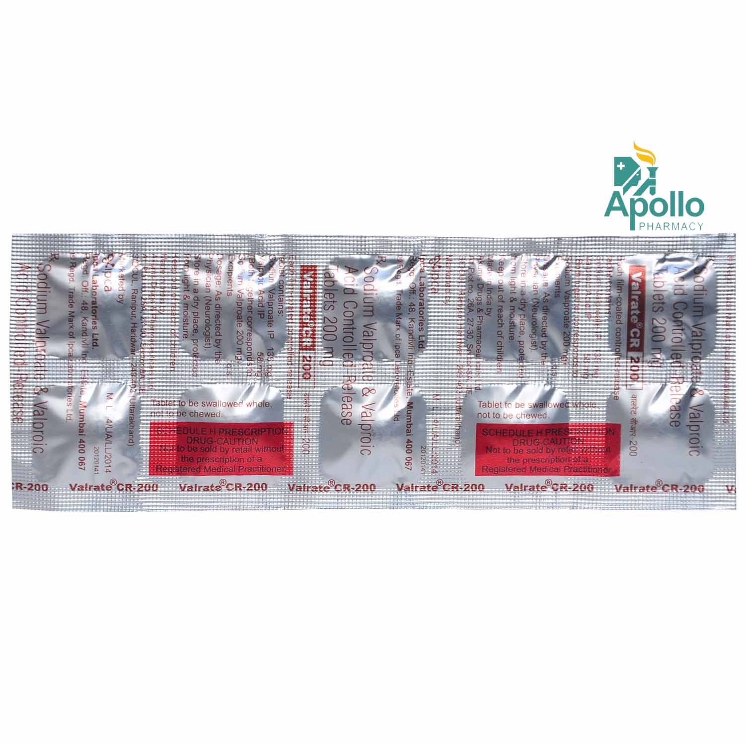 VALRATE CR 200MG TABLET, Pack of 10 TABLETS VALRATE CR 200MG TABLET, Pack of 10 TABLETS