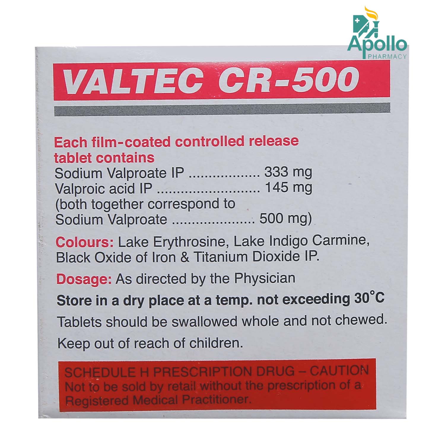 Valtec CR-500 Tablet 10's, Pack of 10 TabletS Valtec CR-500 Tablet 10's, Pack of 10 TabletS