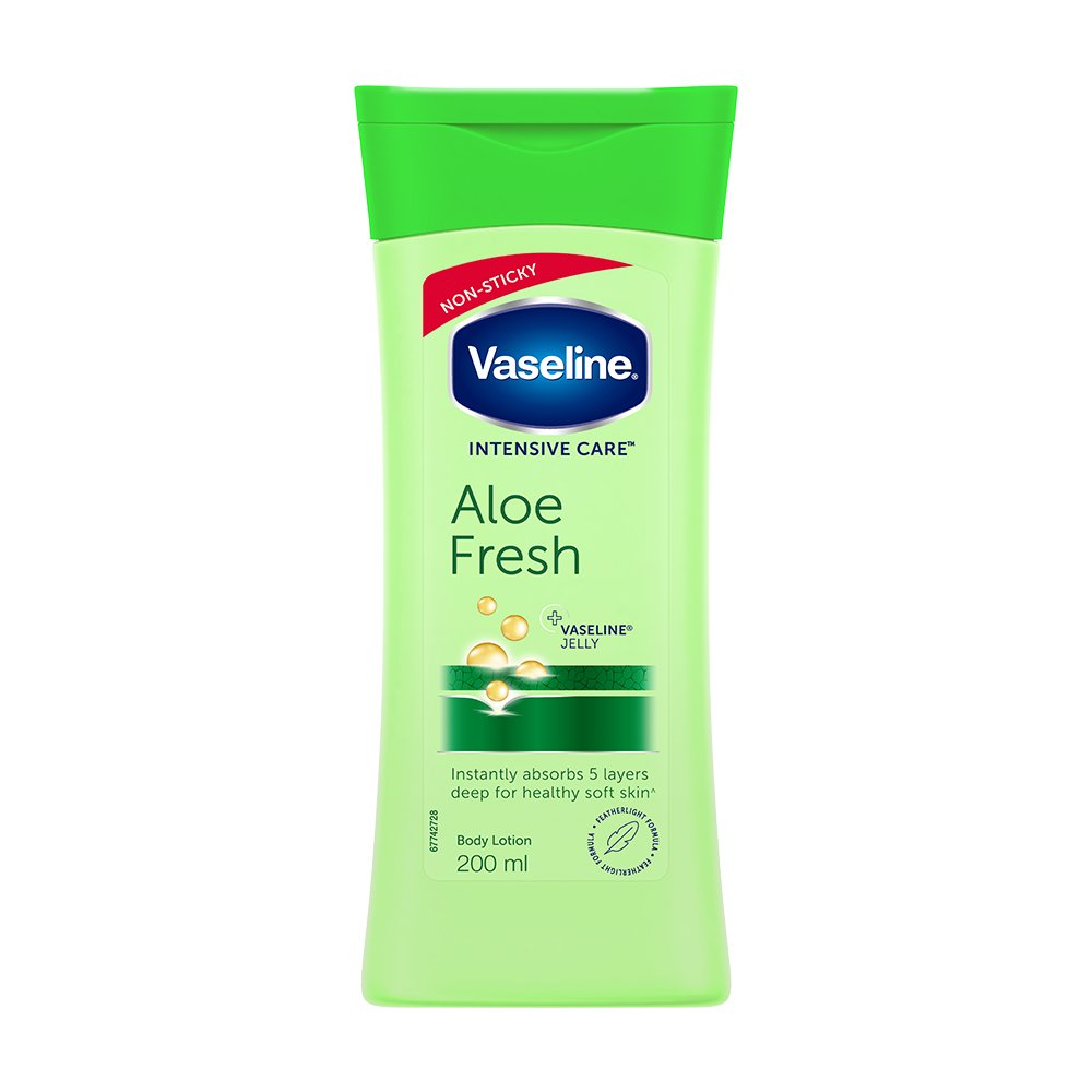 Vaseline Intensive Care Aloe Fresh Body Lotion 200 ml | With 100% Pure Aloe Vera Extract | Deeply Hydrates Skin In Harsh Summer | Non Greasy & Featurelight Fornula | For Dry Skin, Pack of 1 Vaseline Intensive Care Aloe Fresh Body Lotion 200 ml | With 100% Pure Aloe Vera Extract | Deeply Hydrates Skin In Harsh Summer | Non Greasy & Featurelight Fornula | For Dry Skin, Pack of 1