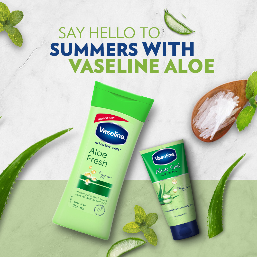 Vaseline Intensive Care Aloe Fresh Body Lotion 200 ml | With 100% Pure Aloe Vera Extract | Deeply Hydrates Skin In Harsh Summer | Non Greasy & Featurelight Fornula | For Dry Skin, Pack of 1 Vaseline Intensive Care Aloe Fresh Body Lotion 200 ml | With 100% Pure Aloe Vera Extract | Deeply Hydrates Skin In Harsh Summer | Non Greasy & Featurelight Fornula | For Dry Skin, Pack of 1