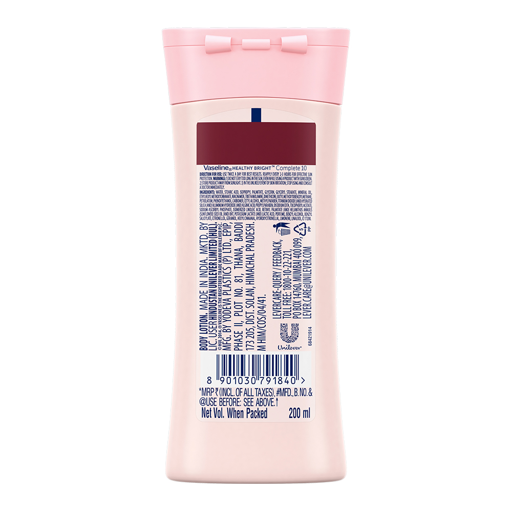 Vaseline Healthy Bright Complete10 Anti-Ageing Lotion, 200 ml, Pack of 1 Vaseline Healthy Bright Complete10 Anti-Ageing Lotion, 200 ml, Pack of 1