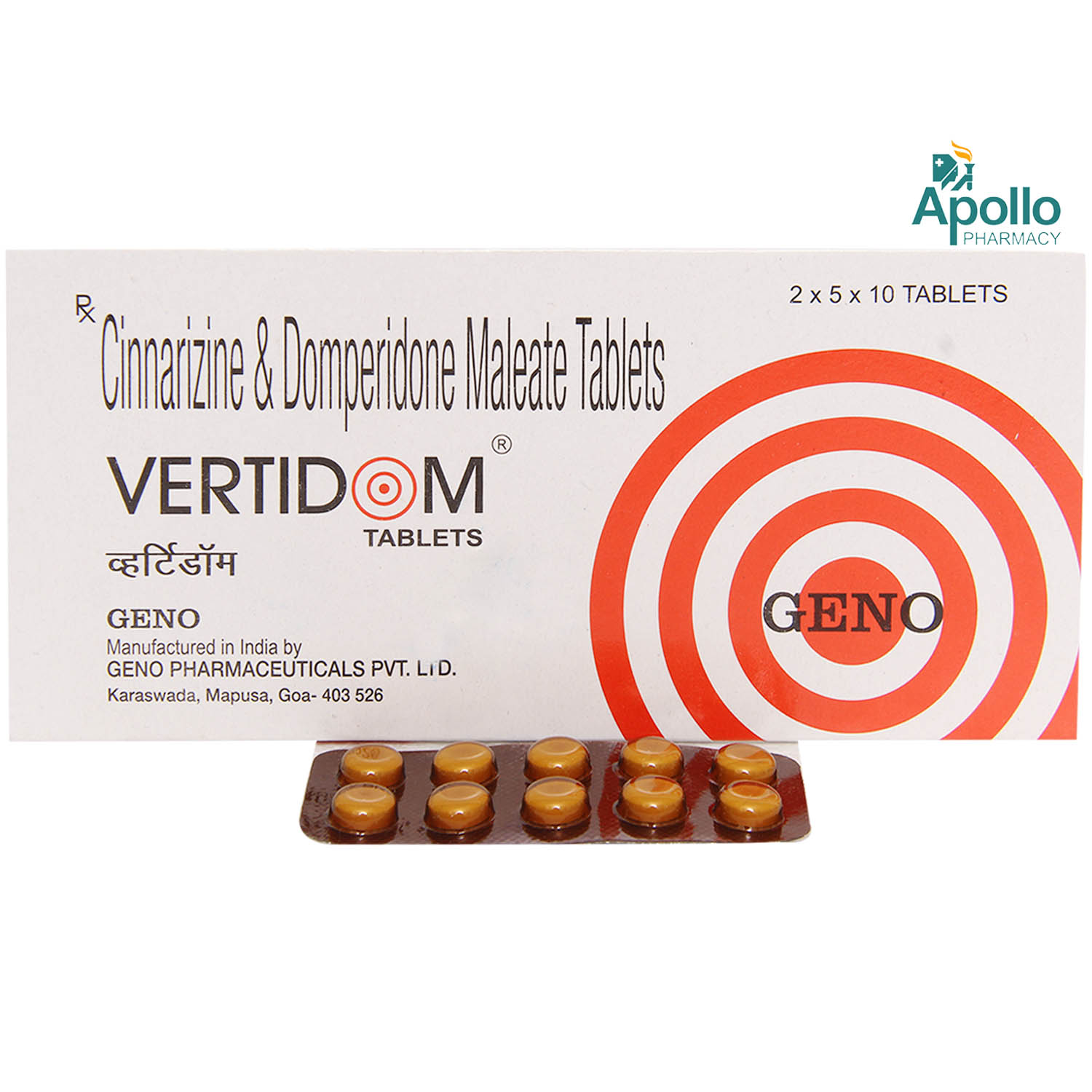 Vertidom Tablet 10's, Pack of 10 TABLETS Vertidom Tablet 10's, Pack of 10 TABLETS