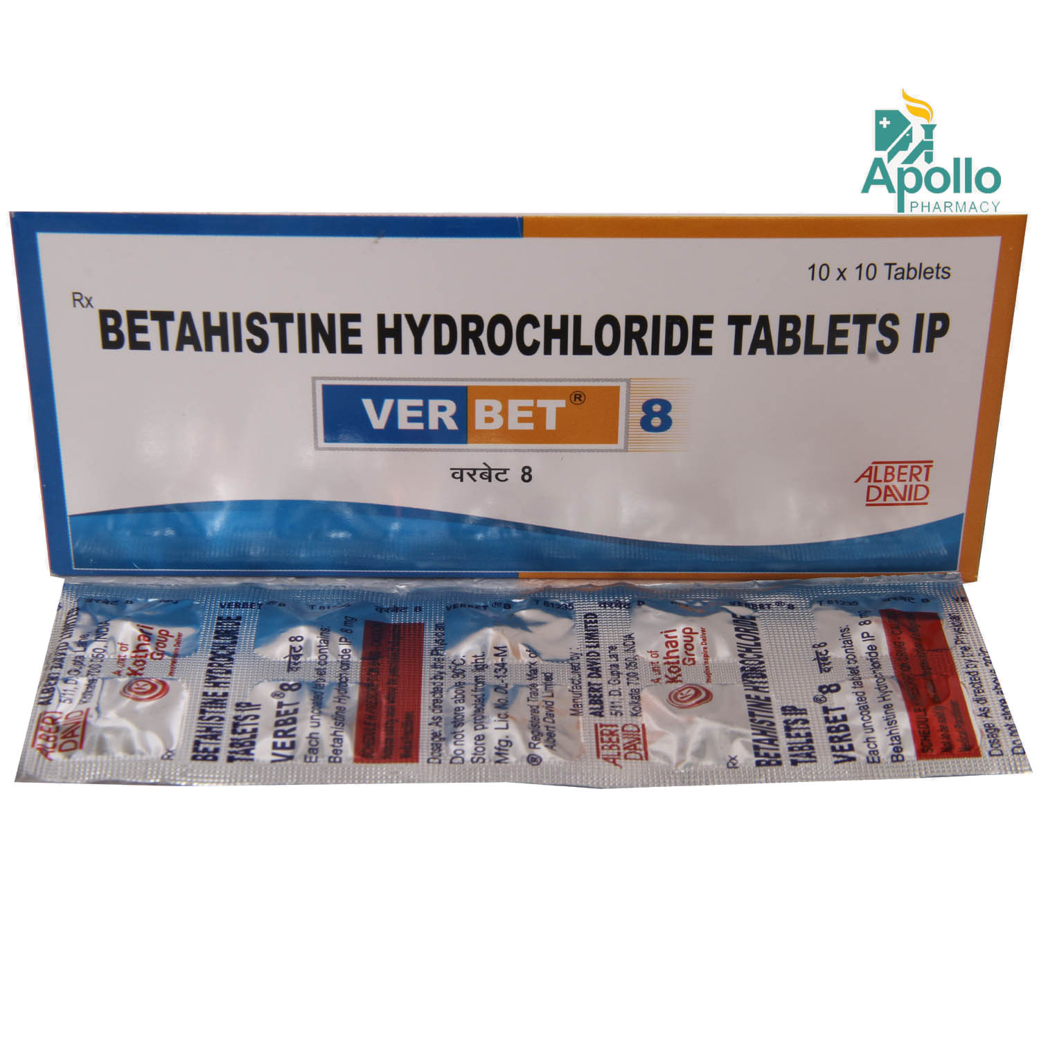 Verbet 8 Tablet 10's, Pack of 10 TABLETS Verbet 8 Tablet 10's, Pack of 10 TABLETS