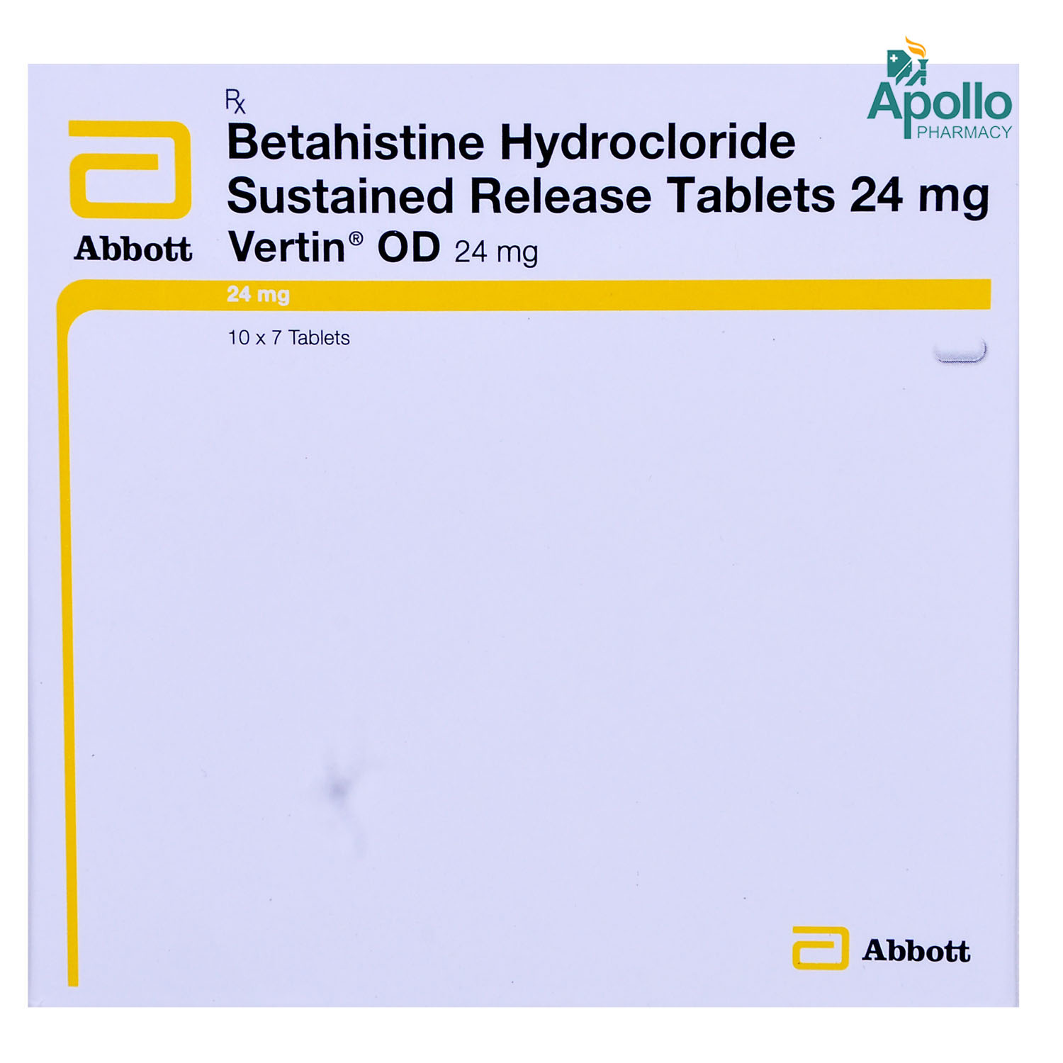Vertin OD 24 mg Tablet 7's, Pack of 7 TABLETS Vertin OD 24 mg Tablet 7's, Pack of 7 TABLETS