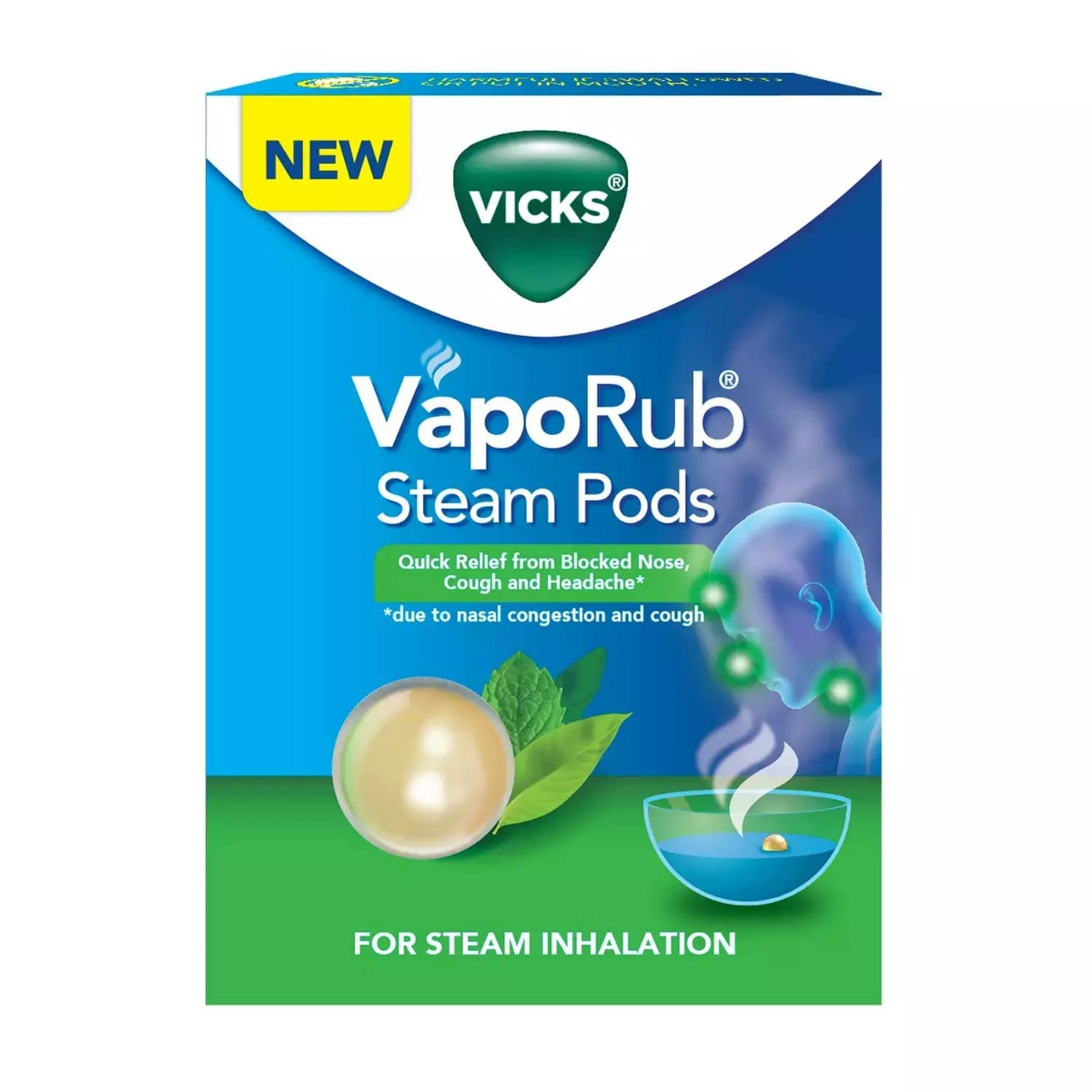 Vicks VapoRub Steam Pods, 4 Capsules, Pack of 1 Vicks VapoRub Steam Pods, 4 Capsules, Pack of 1