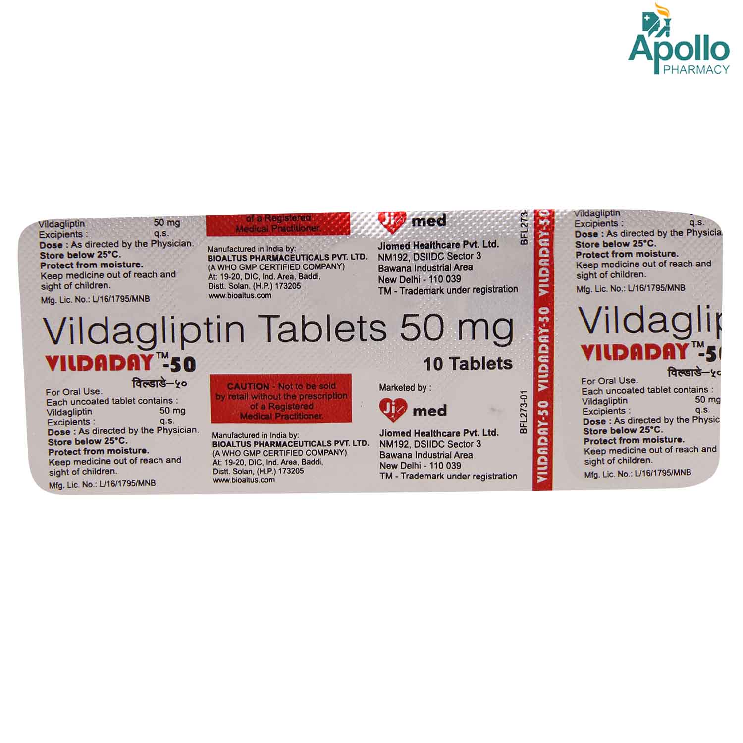 Vildaday-50 Tablet 10's, Pack of 10 TABLETS Vildaday-50 Tablet 10's, Pack of 10 TABLETS