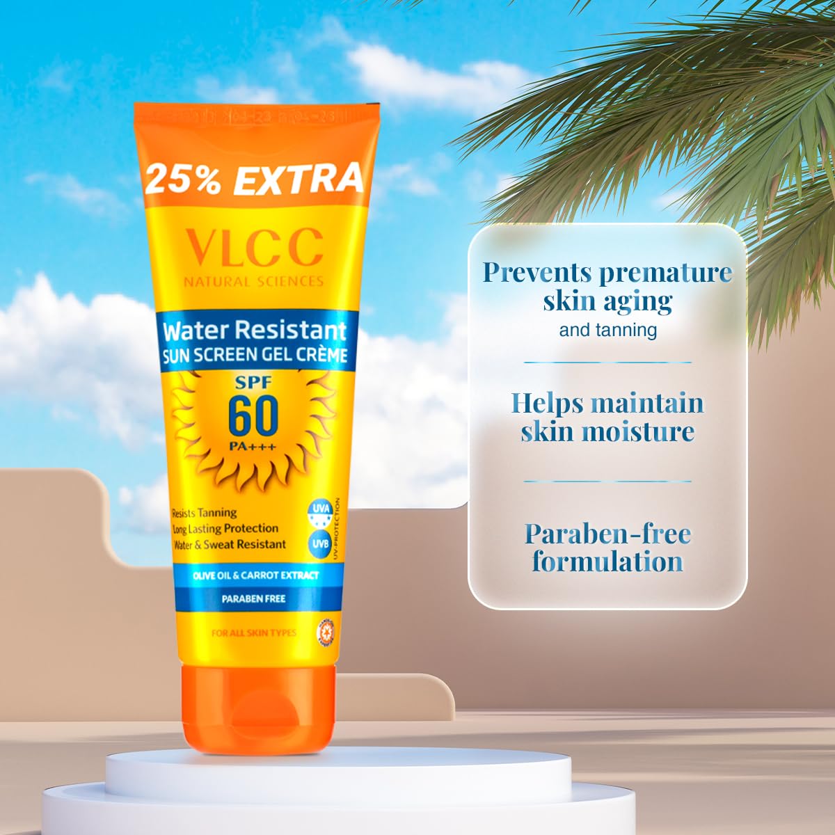 VLCC Water Resistant SPF 60 PA+++ Sunscreen Gel Creme, 100 gm, Pack of 1 VLCC Water Resistant SPF 60 PA+++ Sunscreen Gel Creme, 100 gm, Pack of 1