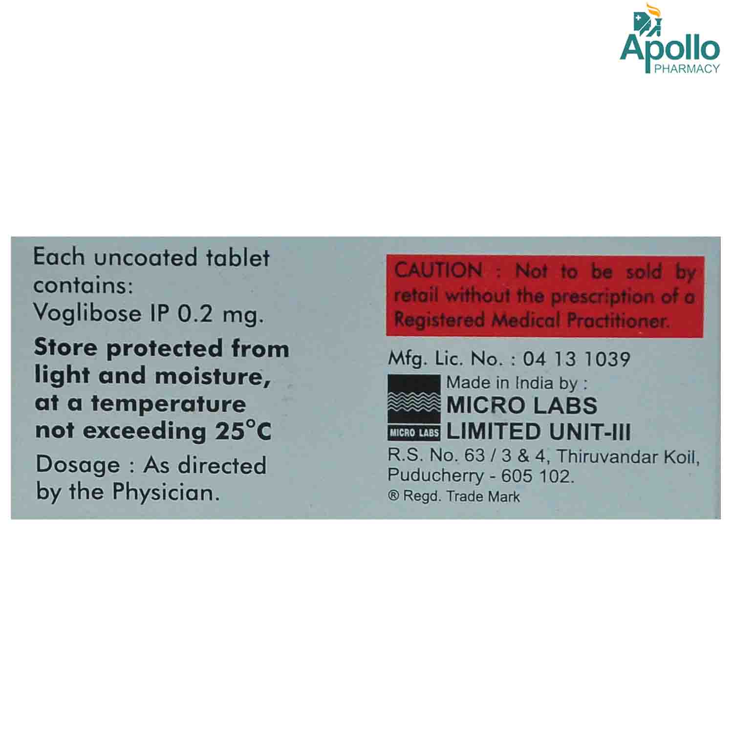 Voglinorm-0.2 Tablet 10's, Pack of 10 TABLETS Voglinorm-0.2 Tablet 10's, Pack of 10 TABLETS