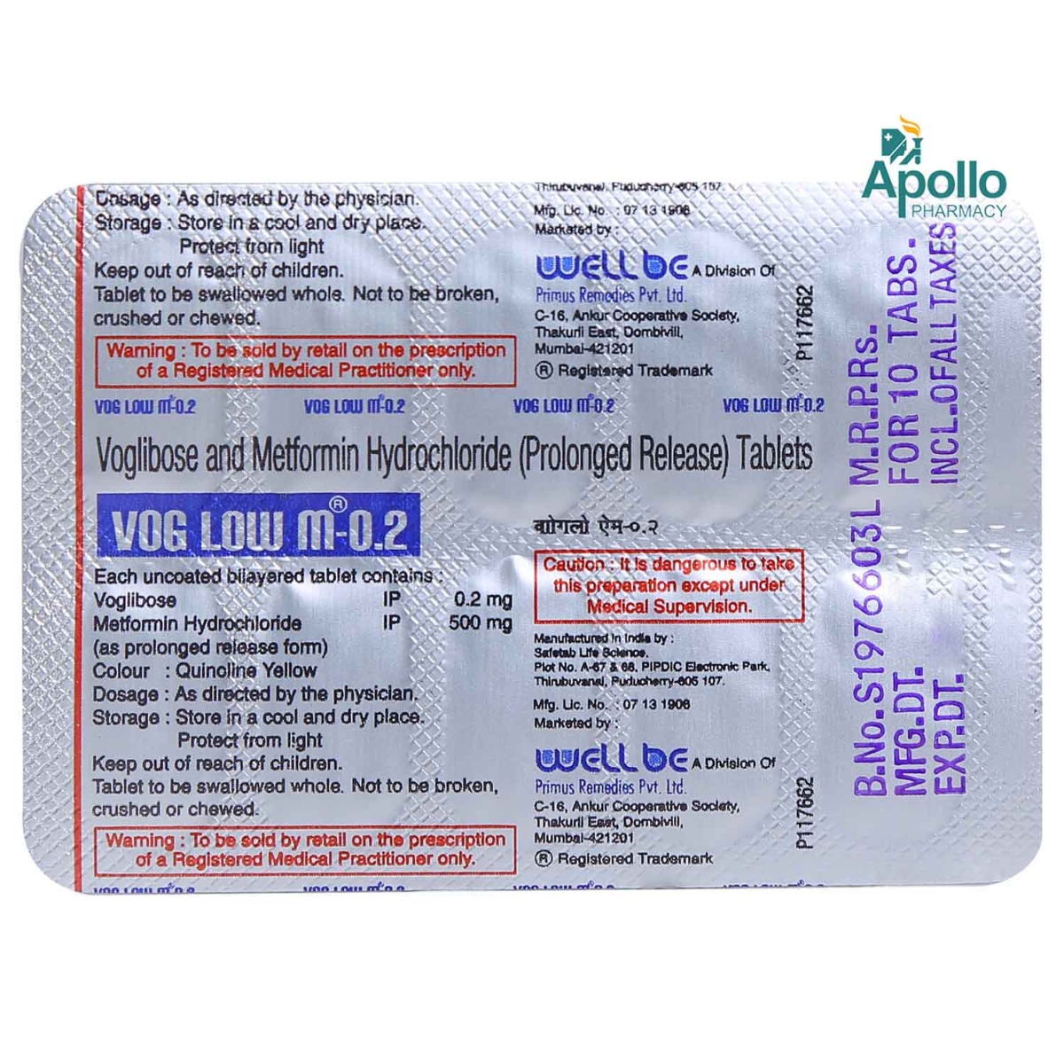 Voglow M 0.2 Tablet 10's, Pack of 10 Voglow M 0.2 Tablet 10's, Pack of 10