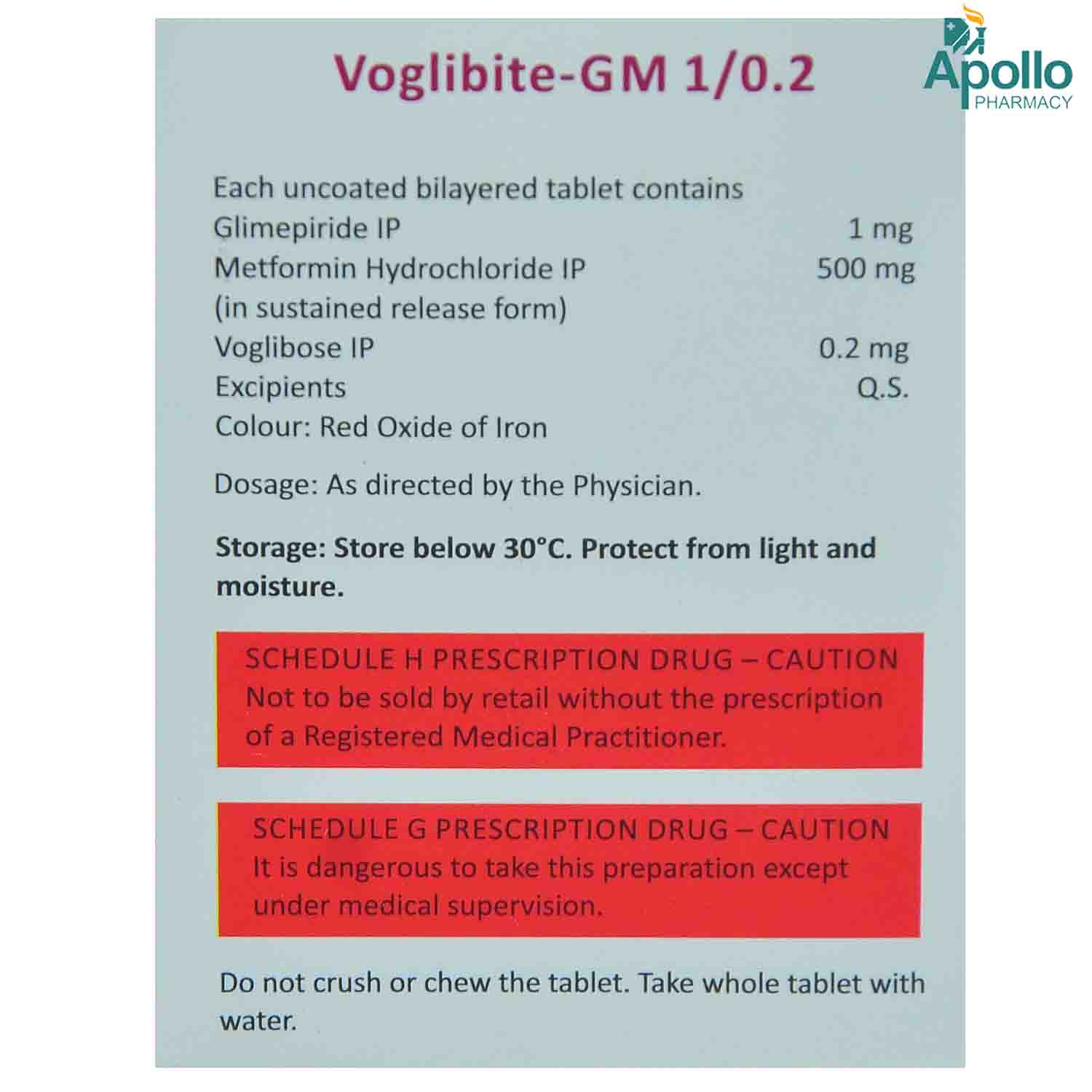 Voglibite-GM 1/0.2 Tablet 10's, Pack of 10 TABLETS Voglibite-GM 1/0.2 Tablet 10's, Pack of 10 TABLETS