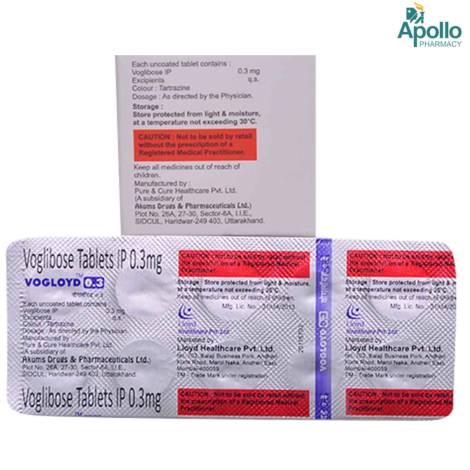 Vogloyd 0.3 Tablet 10's, Pack of 10 TABLETS Vogloyd 0.3 Tablet 10's, Pack of 10 TABLETS