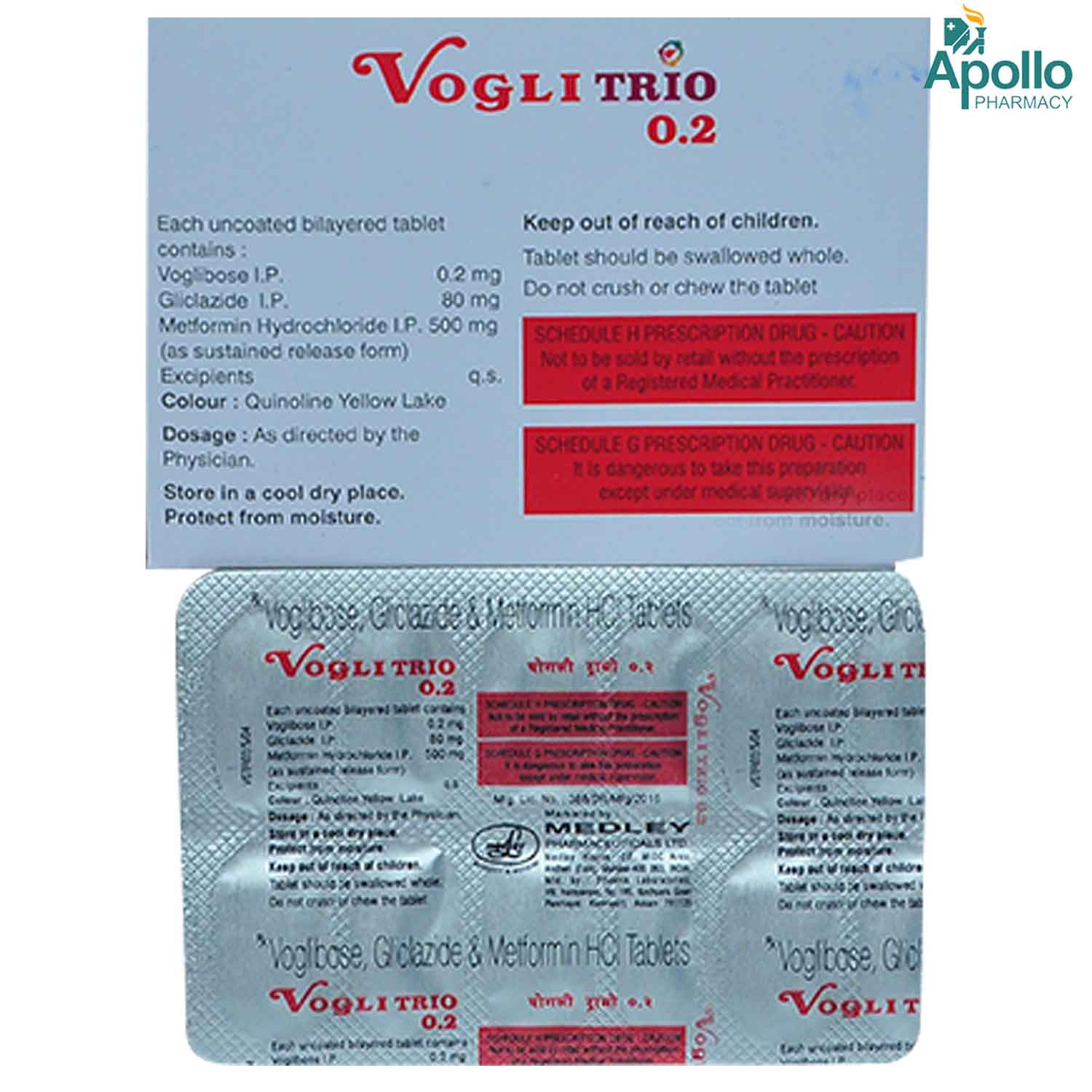 Vogli Trio 0.2 Tablet 10's, Pack of 10 Vogli Trio 0.2 Tablet 10's, Pack of 10
