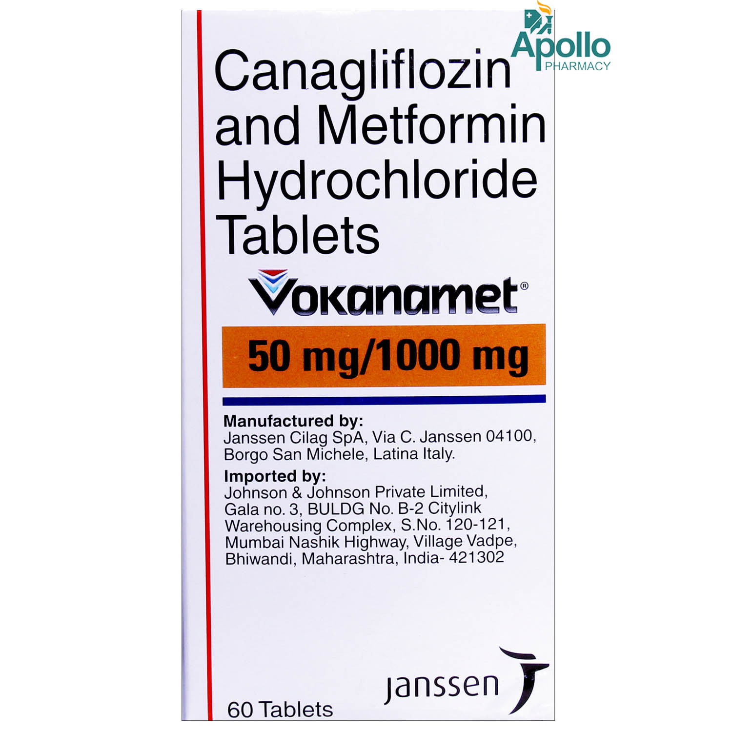 Vokanamet 50/1000 Tablet 60's, Pack of 1 TABLET Vokanamet 50/1000 Tablet 60's, Pack of 1 TABLET
