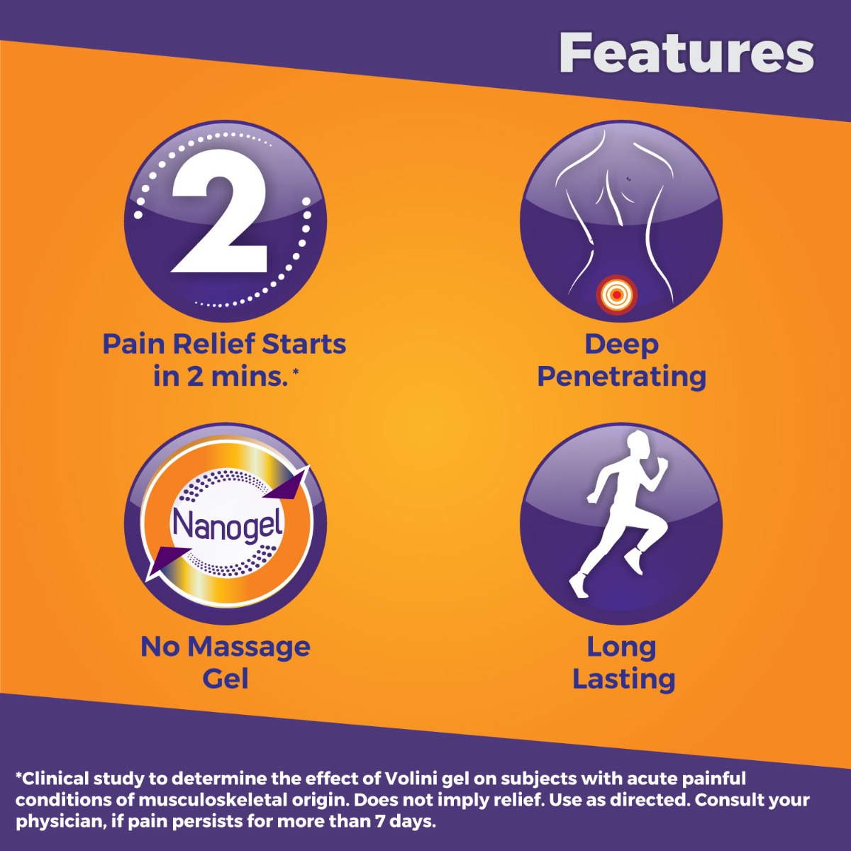 Volini Pain Relief Gel, 75 gm, Pack of 1 Gel Volini Pain Relief Gel, 75 gm, Pack of 1 Gel