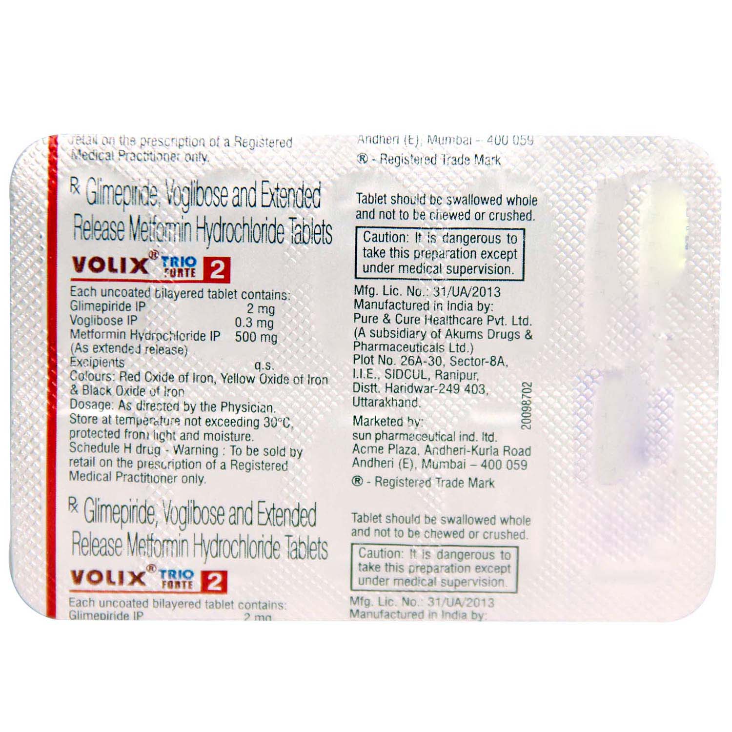 Volix Trio Forte 2 Tablet 10's, Pack of 10 Volix Trio Forte 2 Tablet 10's, Pack of 10