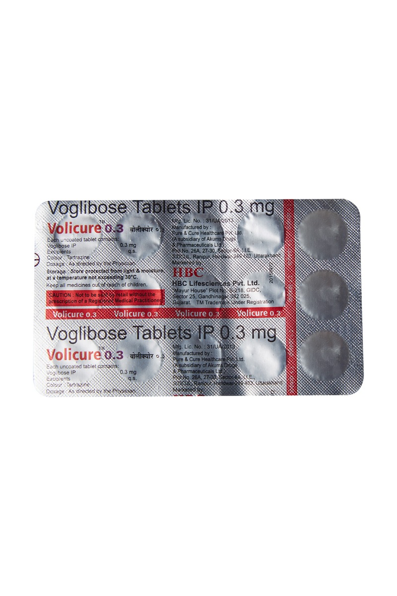 Volicure 0.3 Tablet 15's, Pack of 15 TabletS Volicure 0.3 Tablet 15's, Pack of 15 TabletS