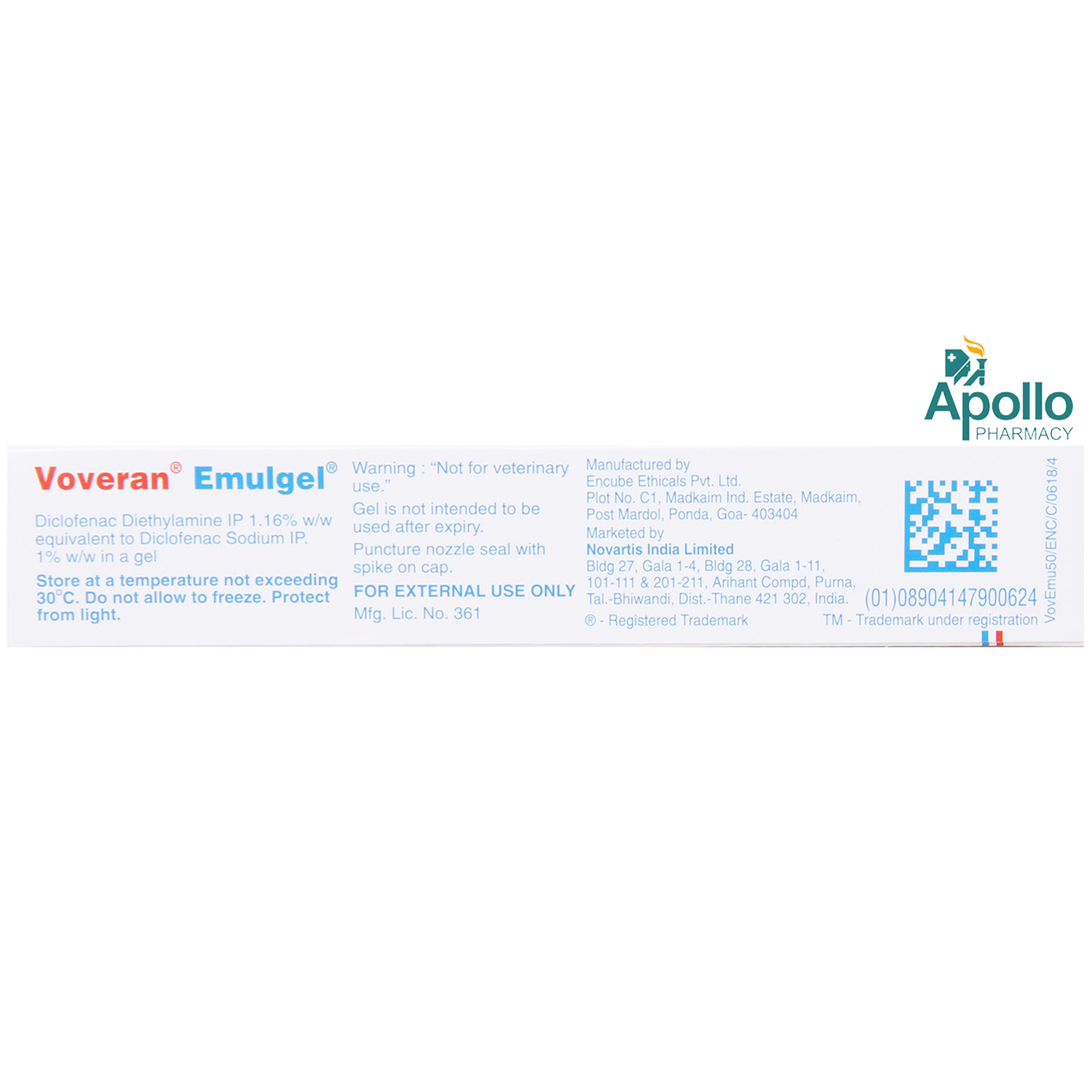 Voveran 1.16% Emulgel 50 gm, Pack of 1 GEL Voveran 1.16% Emulgel 50 gm, Pack of 1 GEL