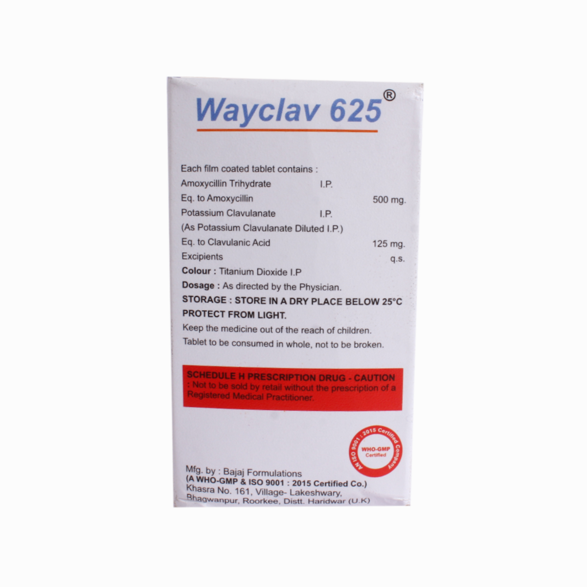 Wayclav 625Mg Tablet 10'S, Pack of 10 TabletS Wayclav 625Mg Tablet 10'S, Pack of 10 TabletS