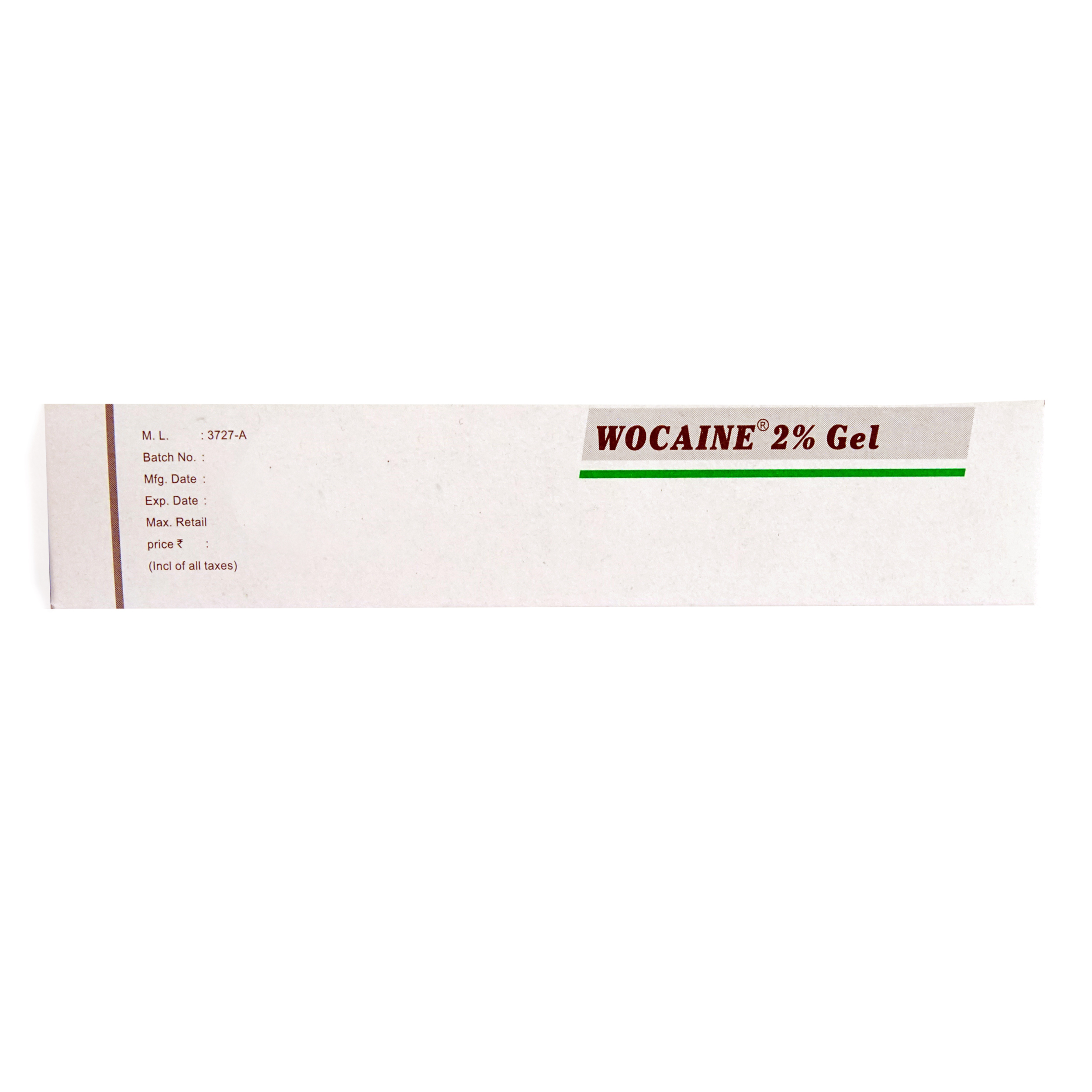 WOCAINE 2% GEL 30GM, Pack of 1 GEL WOCAINE 2% GEL 30GM, Pack of 1 GEL