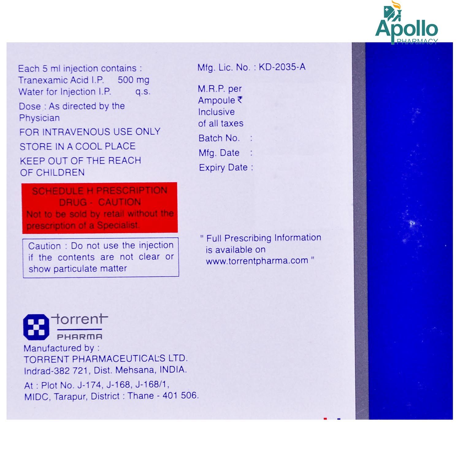 Xamic Injection 5 ml, Pack of 1 INJECTION Xamic Injection 5 ml, Pack of 1 INJECTION