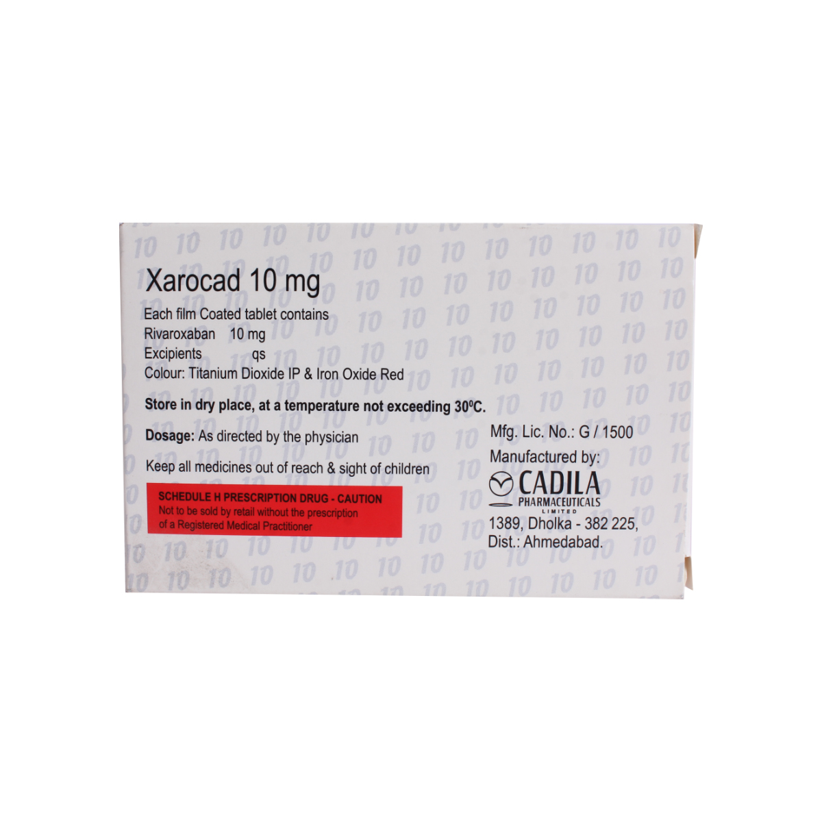 Xarocad 10 Tablet 7's, Pack of 7 TABLETS Xarocad 10 Tablet 7's, Pack of 7 TABLETS