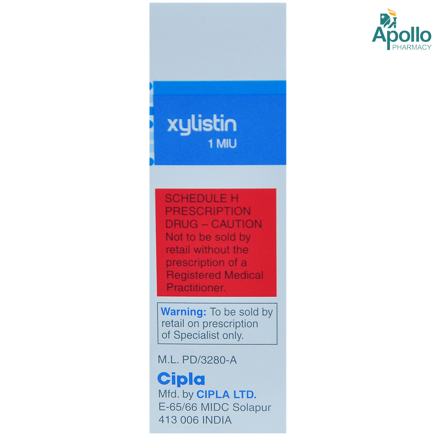 Xylistin 1MIU Injection 1's, Pack of 1 Injection Xylistin 1MIU Injection 1's, Pack of 1 Injection