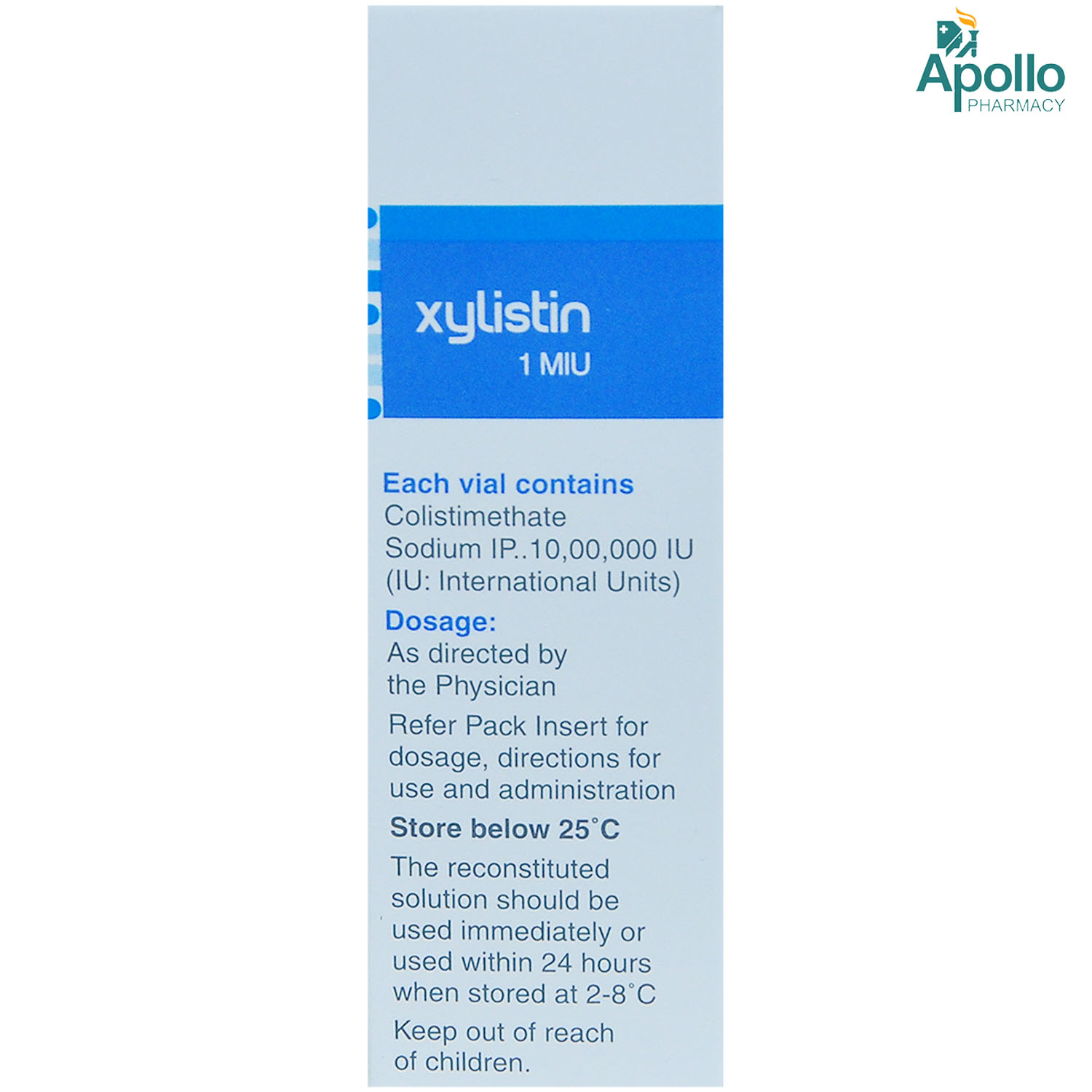 Xylistin 1MIU Injection 1's, Pack of 1 Injection Xylistin 1MIU Injection 1's, Pack of 1 Injection