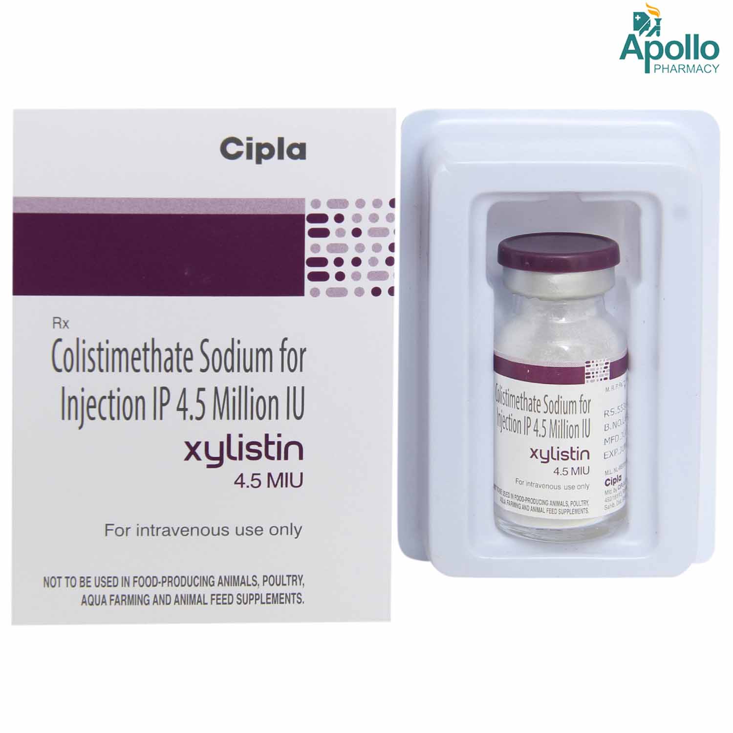 XYLISTIN 4.5MIU INJECTION, Pack of 1 Injection XYLISTIN 4.5MIU INJECTION, Pack of 1 Injection
