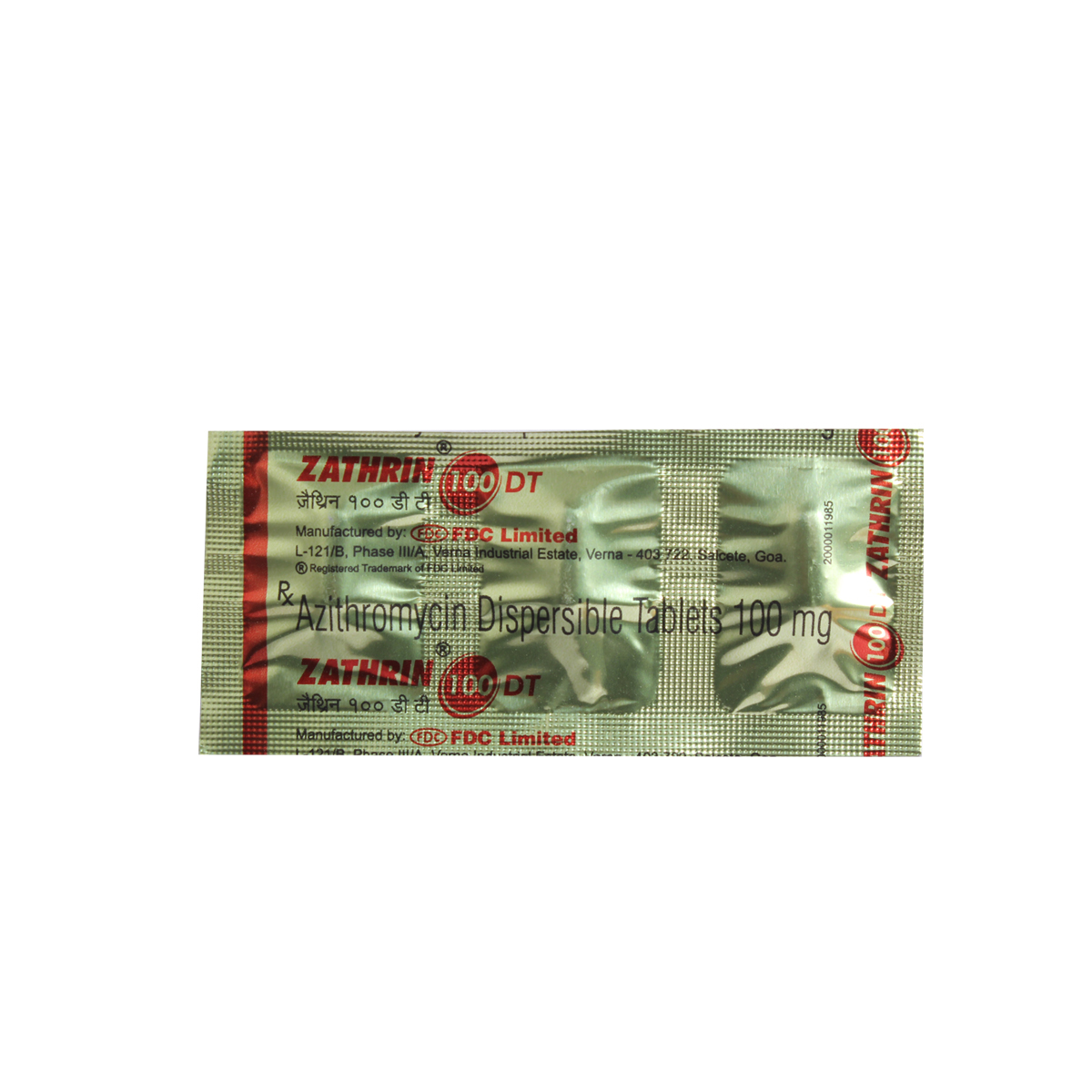 Zathrin 100 DT Tablet Tablet 3's, Pack of 3 TabletS Zathrin 100 DT Tablet Tablet 3's, Pack of 3 TabletS