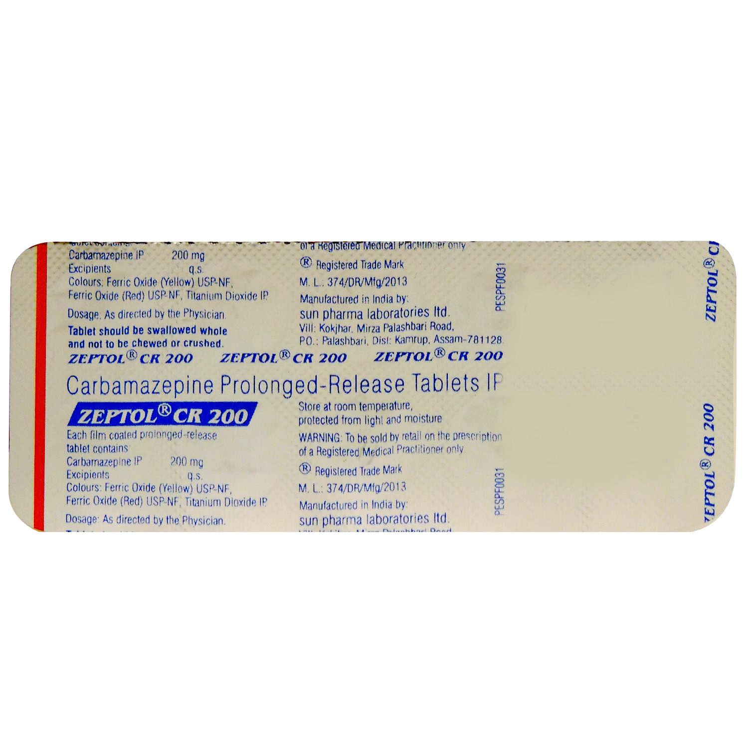 Zeptol CR 200 Tablet 10's, Pack of 10 TABLETS Zeptol CR 200 Tablet 10's, Pack of 10 TABLETS