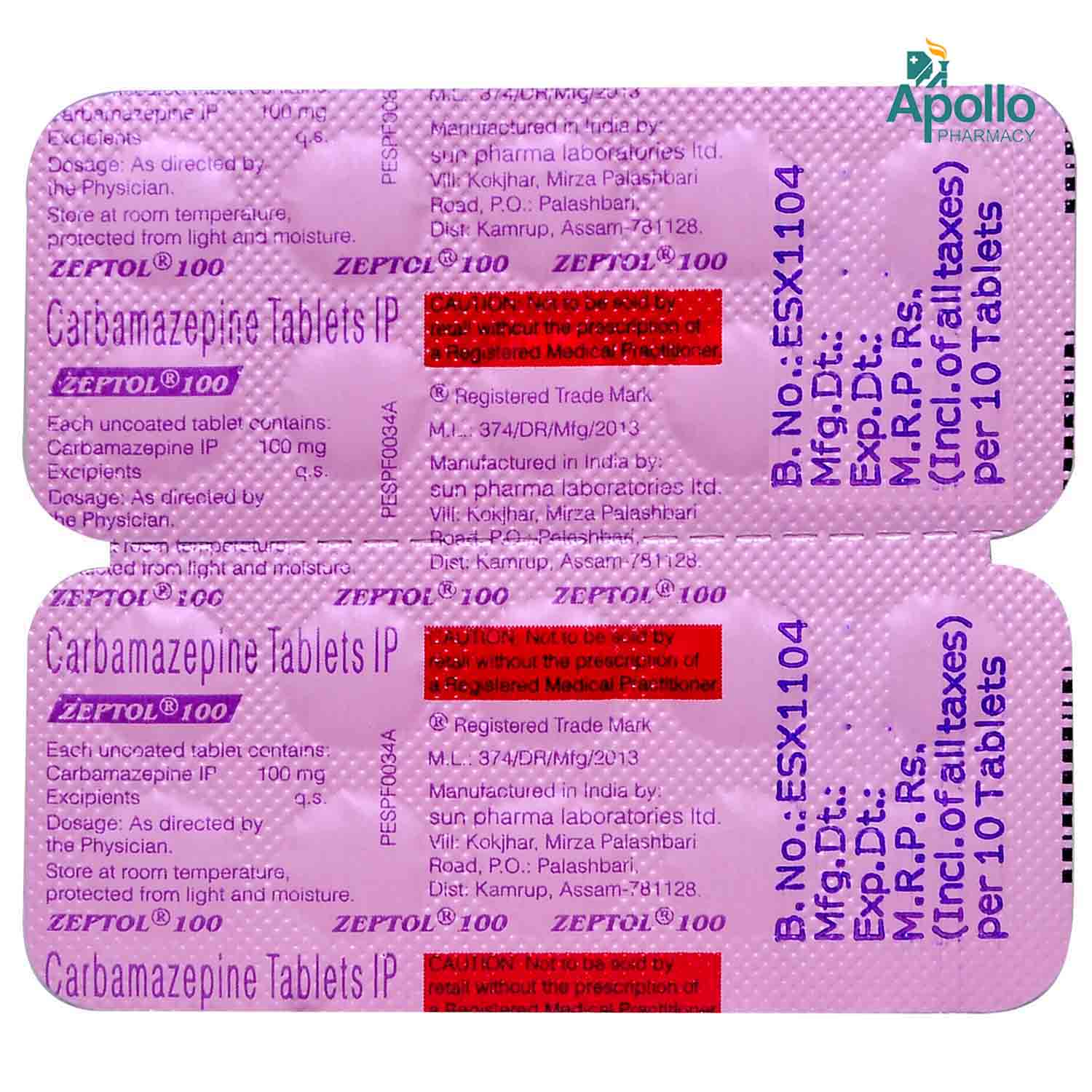 Zeptol 100 Tablet 10's, Pack of 10 TABLETS Zeptol 100 Tablet 10's, Pack of 10 TABLETS