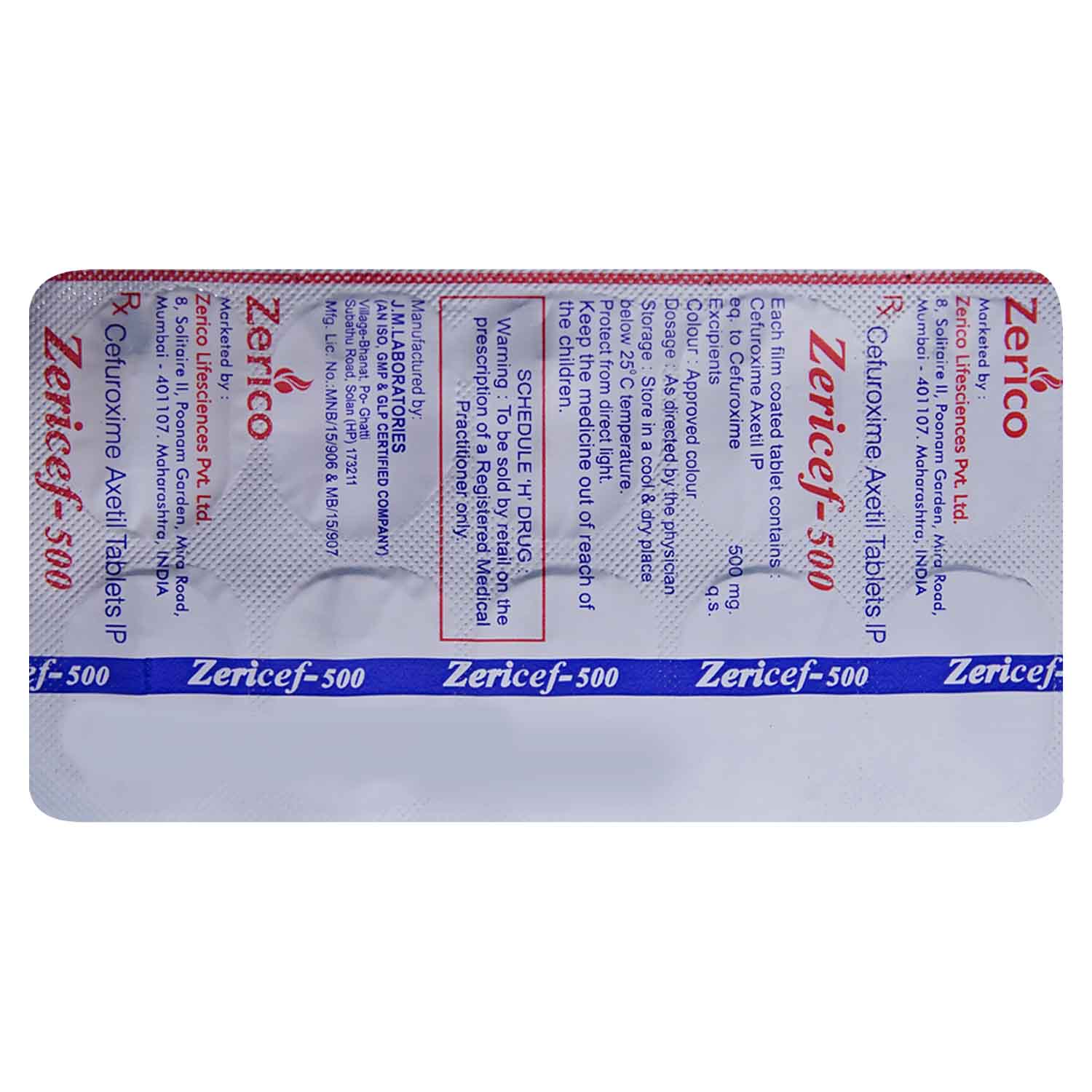 Zericef-500 Tablet 10's, Pack of 10 TABLETS Zericef-500 Tablet 10's, Pack of 10 TABLETS