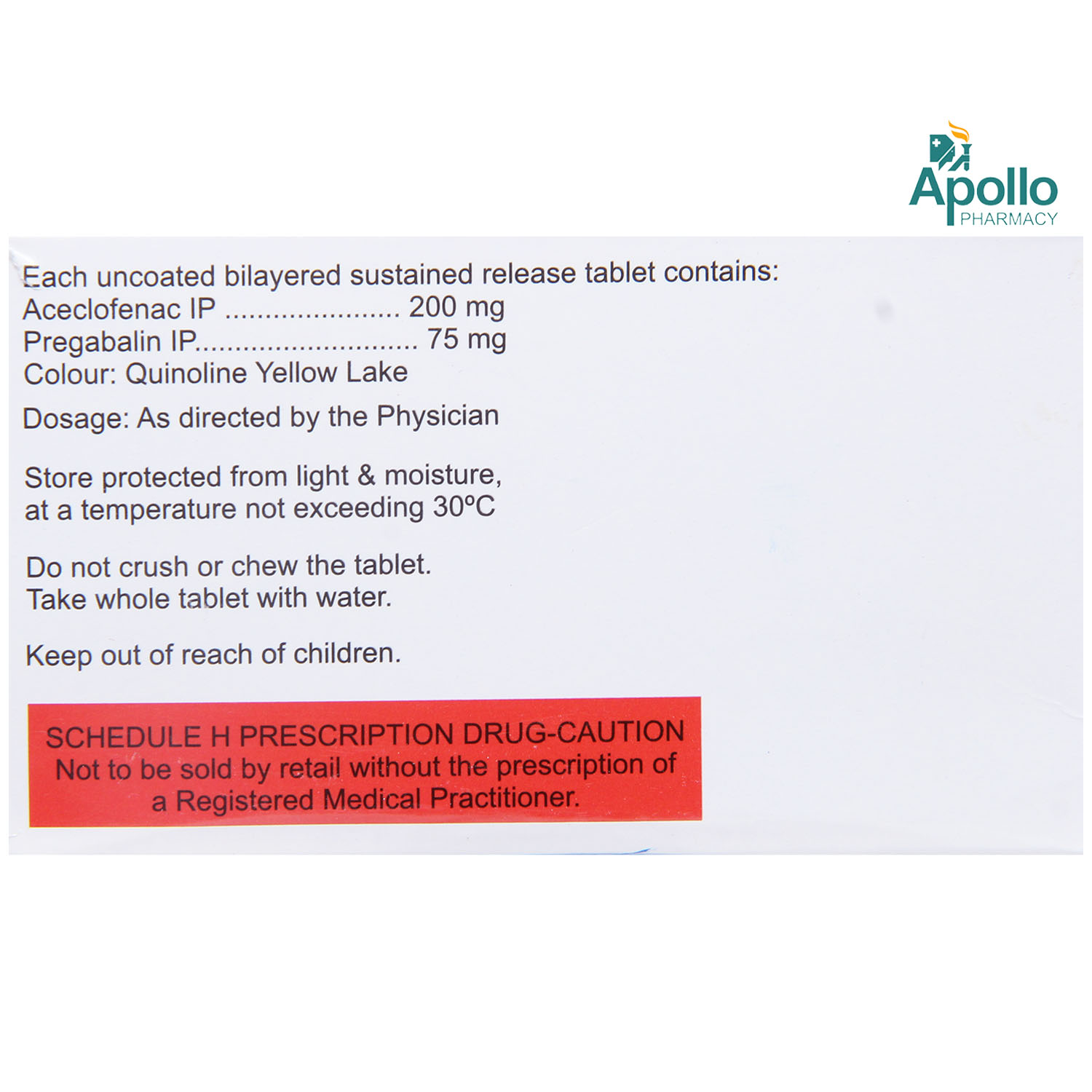 ZERODOL PG 200/75MG TABLET, Pack of 10 TABLETS ZERODOL PG 200/75MG TABLET, Pack of 10 TABLETS