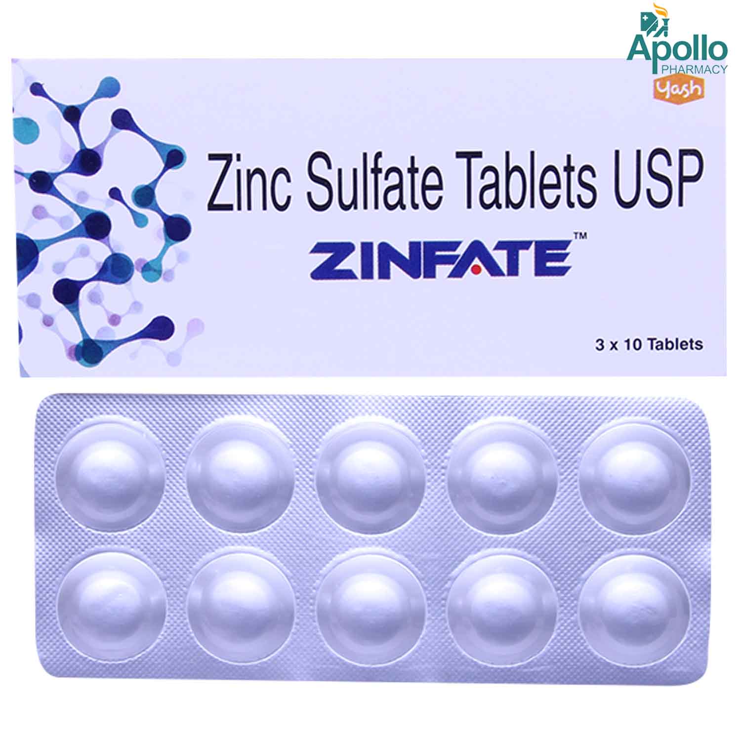 Zinfate Tablet 10's, Pack of 10 TabletS Zinfate Tablet 10's, Pack of 10 TabletS