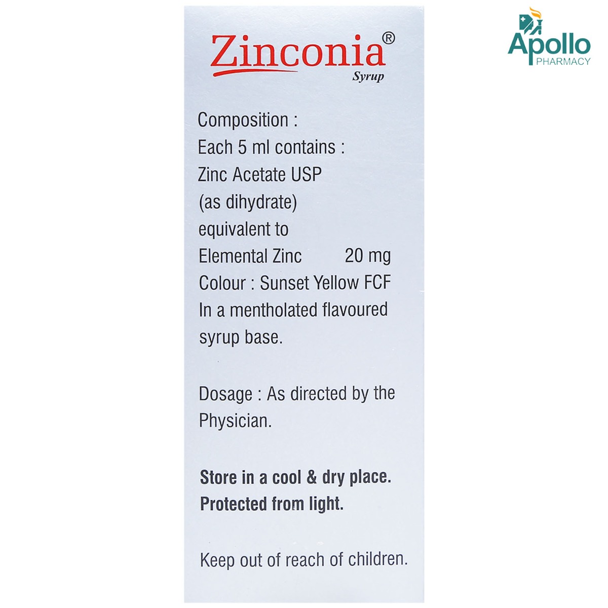 Zinconia Syrup 100 ml Price, Uses, Side Effects, Composition Apollo