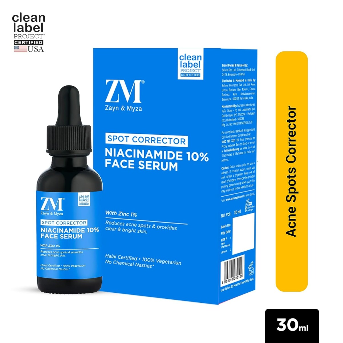 ZM Spot Corrector Niacinamide 10% Face Serum, 30 ml, Pack of 1 ZM Spot Corrector Niacinamide 10% Face Serum, 30 ml, Pack of 1