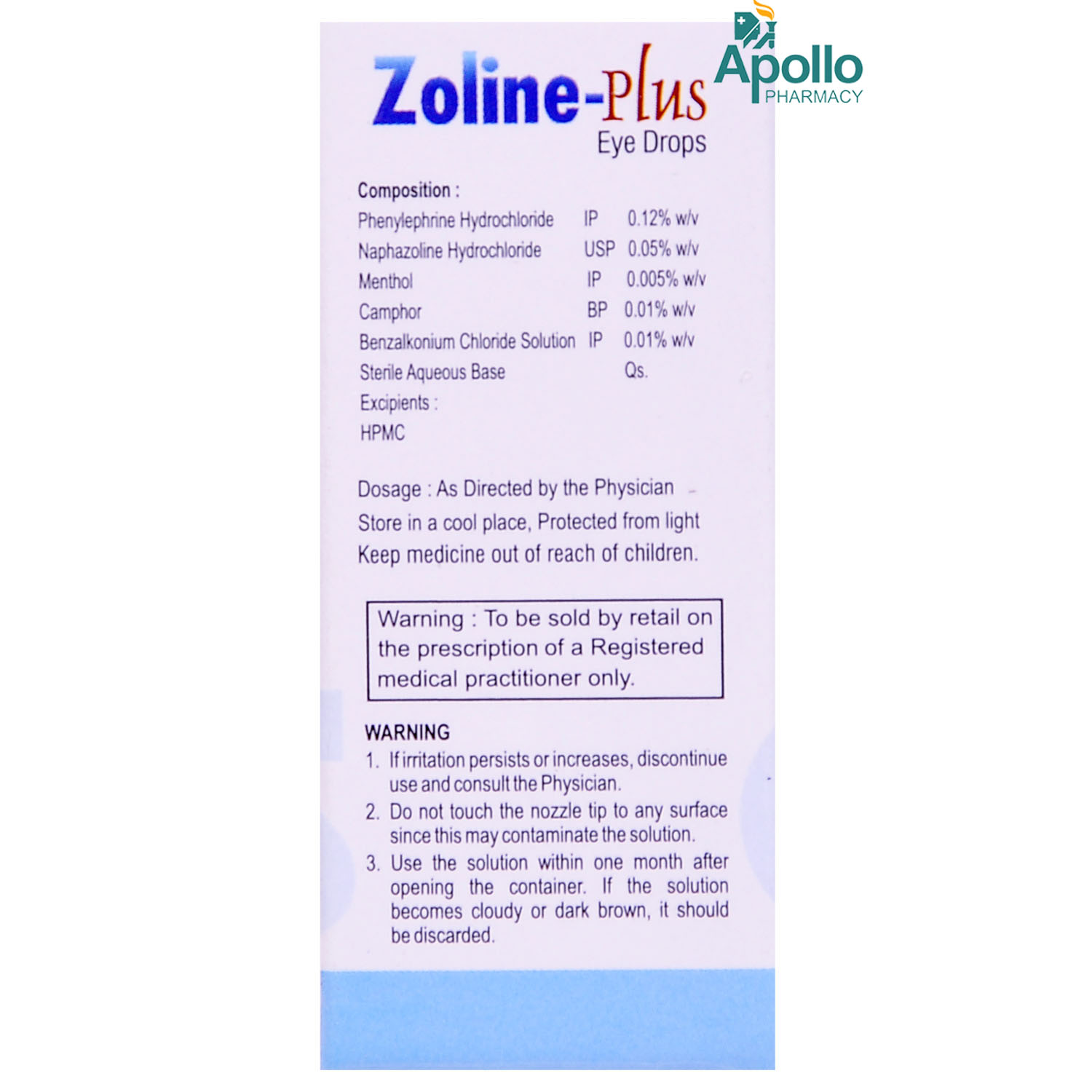 Zoline Plus Drops 10 ml, Pack of 1 Eye Drops Zoline Plus Drops 10 ml, Pack of 1 Eye Drops