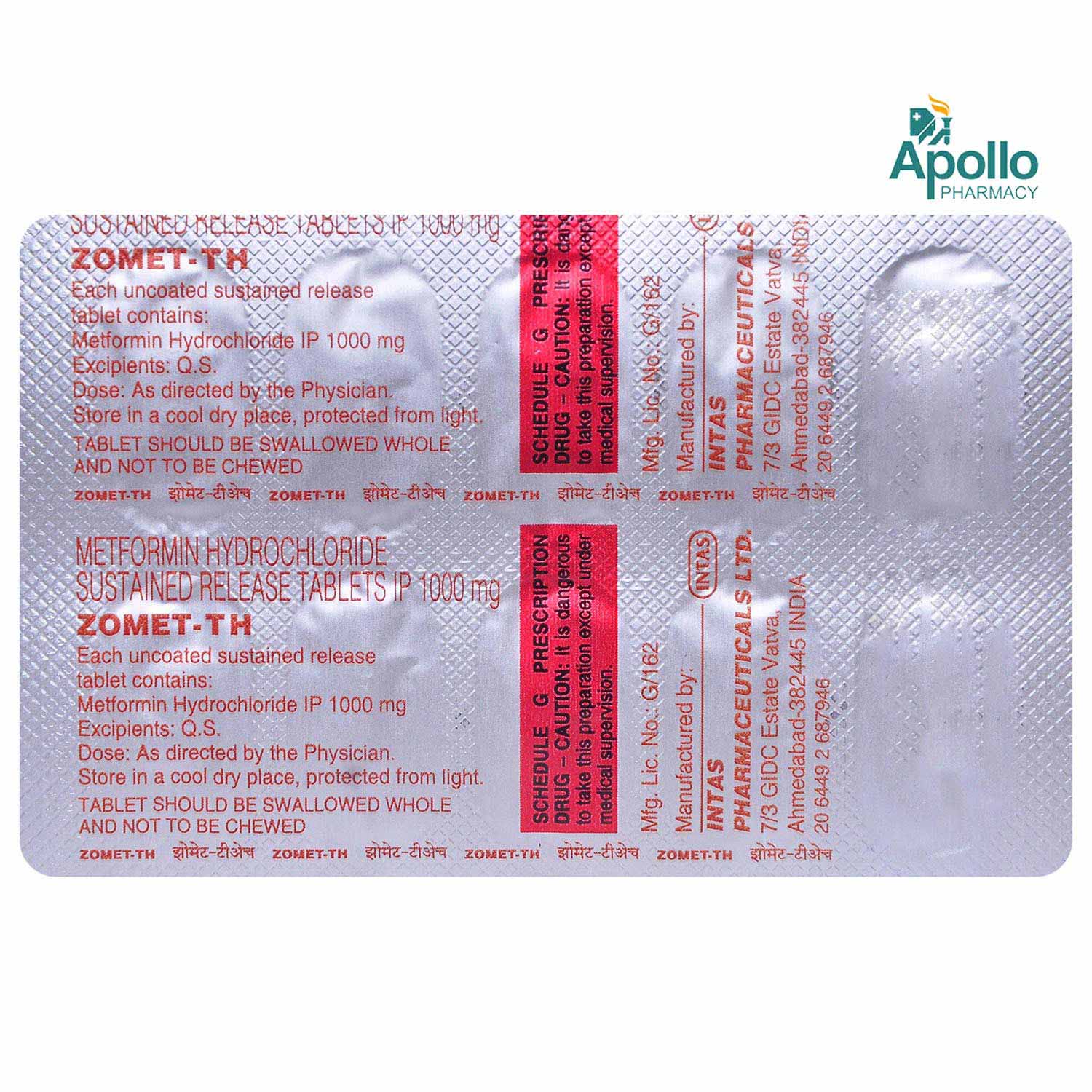 Zomet TH Tablet 10's, Pack of 10 TABLETS Zomet TH Tablet 10's, Pack of 10 TABLETS