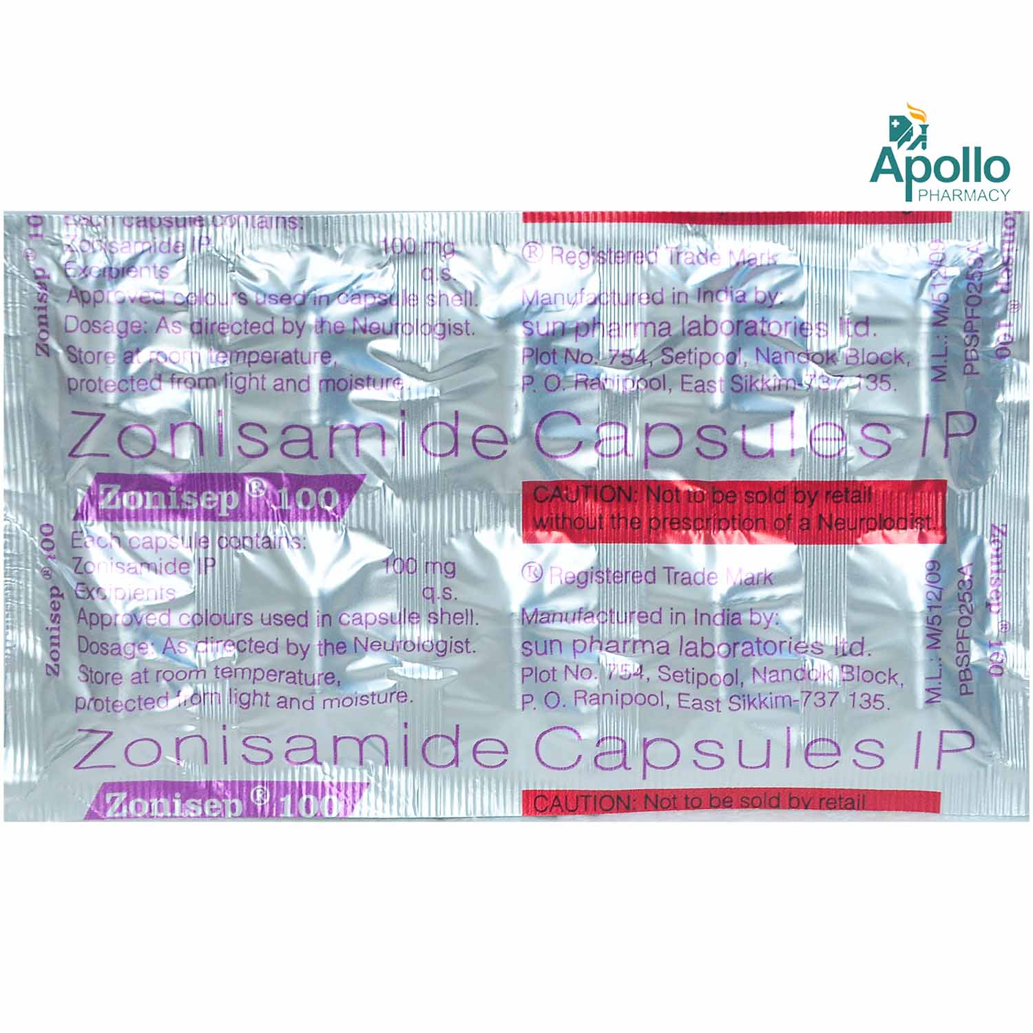 Zonisep 100 Capsule 10's, Pack of 10 CapsuleS Zonisep 100 Capsule 10's, Pack of 10 CapsuleS